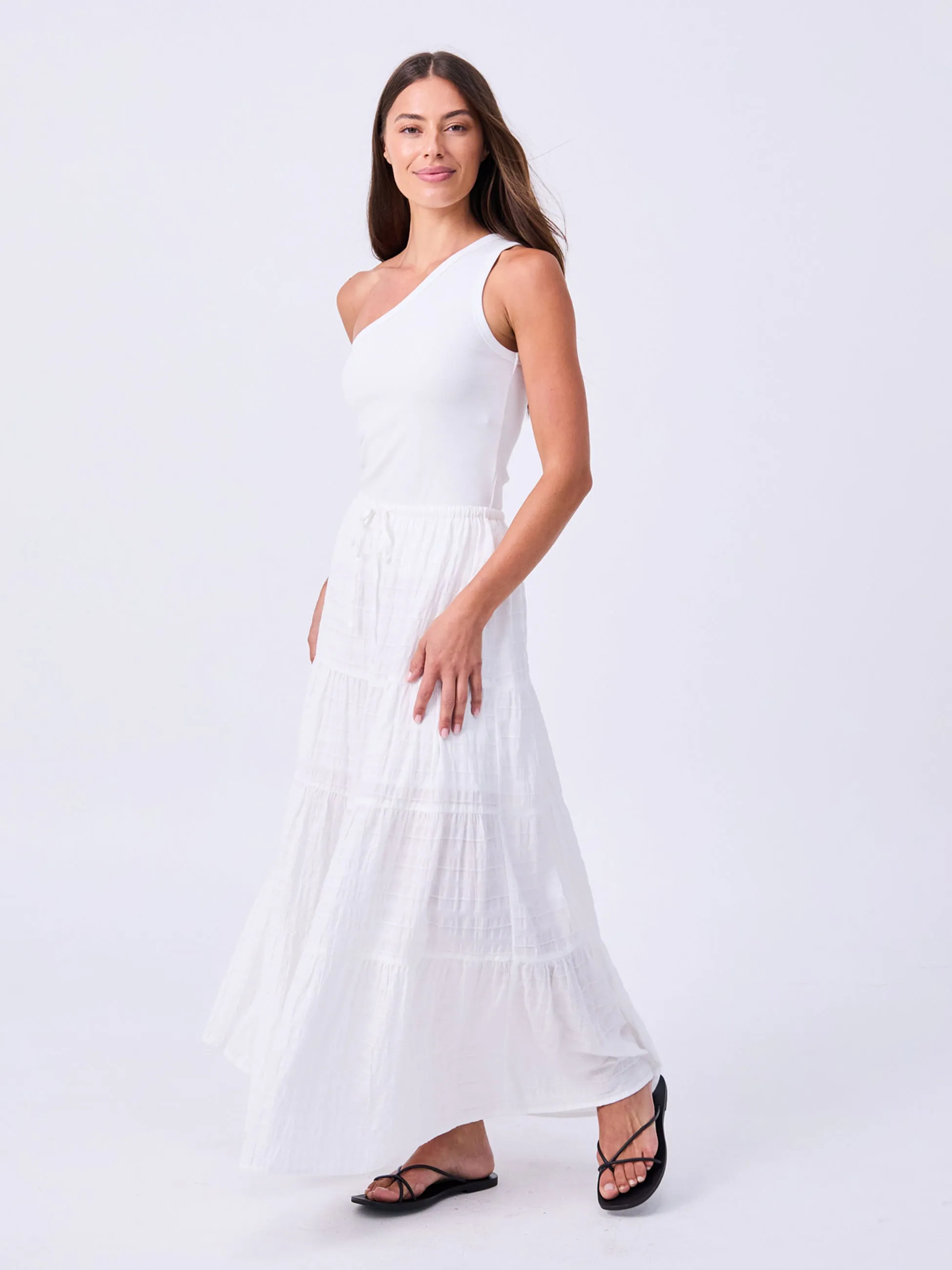 Textured Tiered Skirt - White sold by Dharma Bums product image thumbnail 2