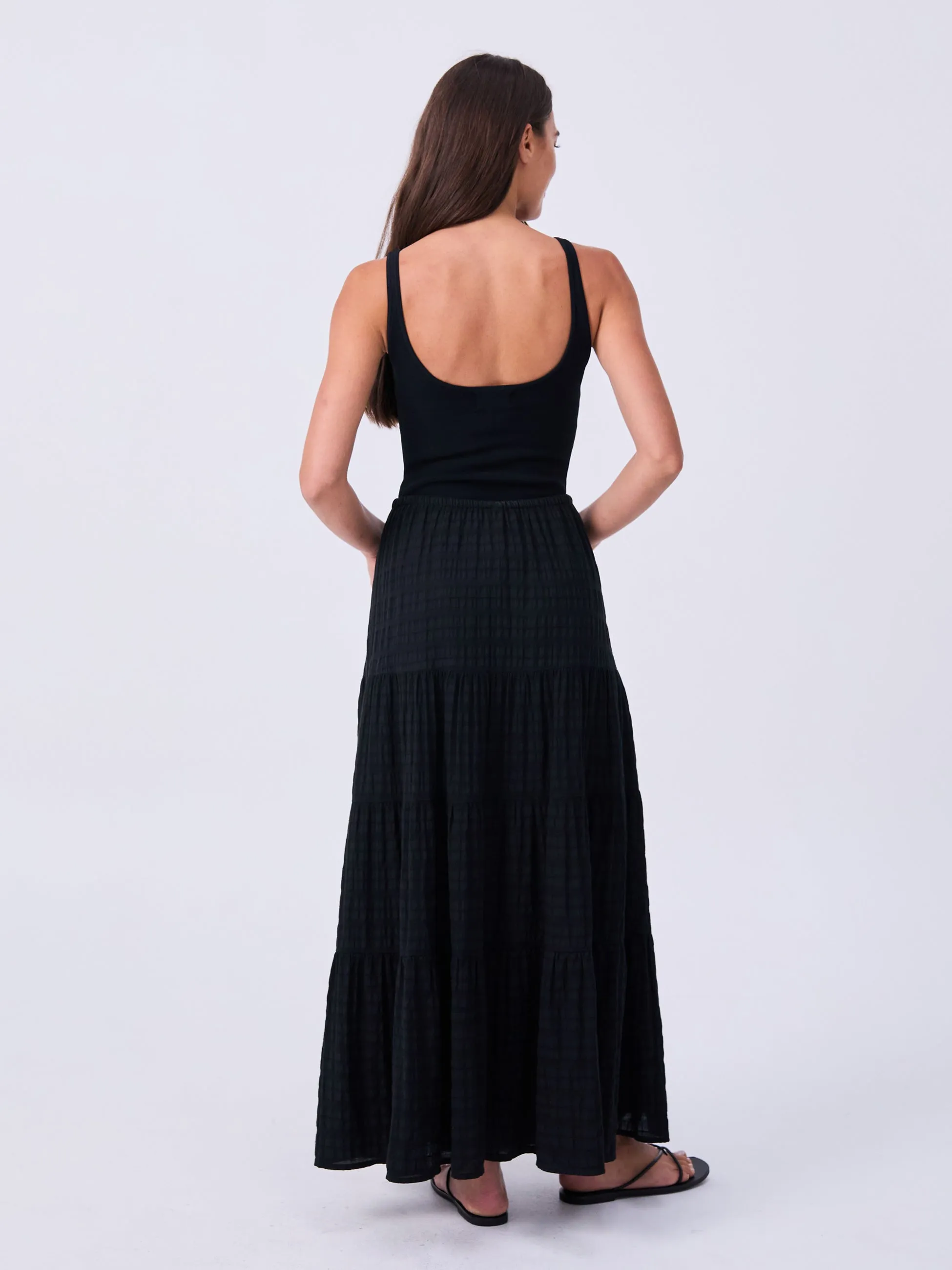 Textured Tiered Skirt - Black sold by Dharma Bums product image thumbnail 2