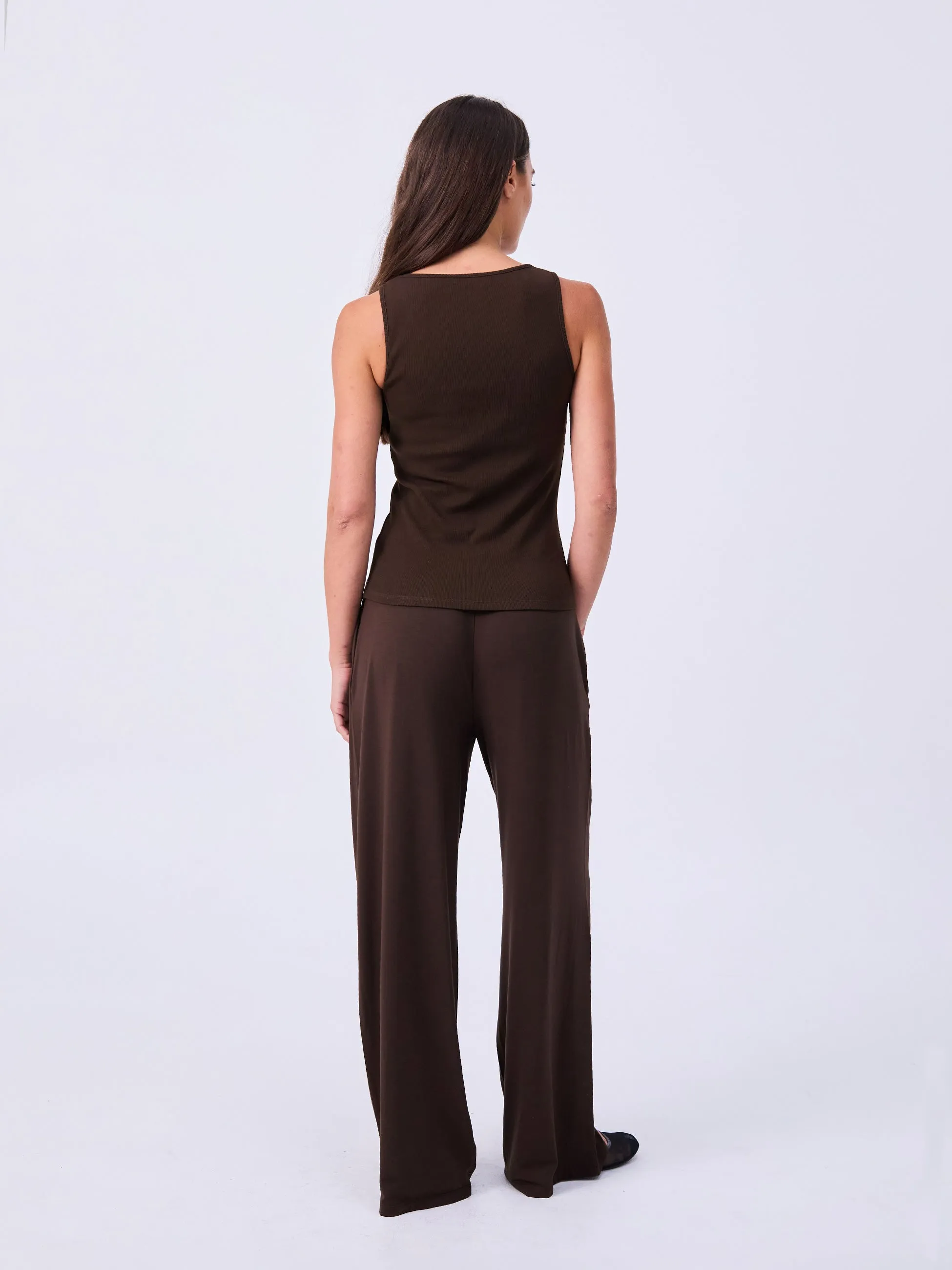 V neck Rib Tank - Coffee Bean sold by Dharma Bums product image thumbnail 4