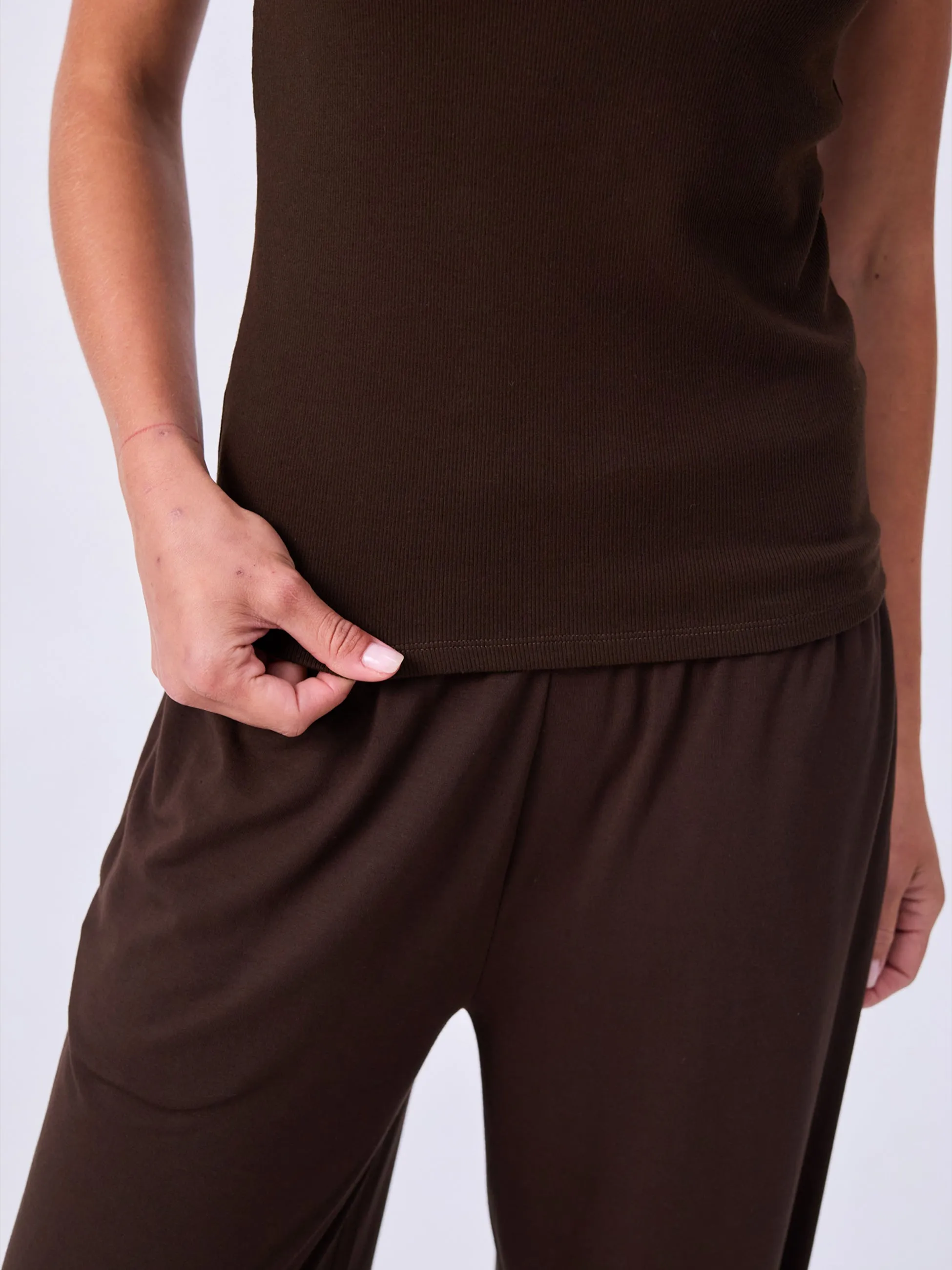 V neck Rib Tank - Coffee Bean sold by Dharma Bums product image thumbnail 5