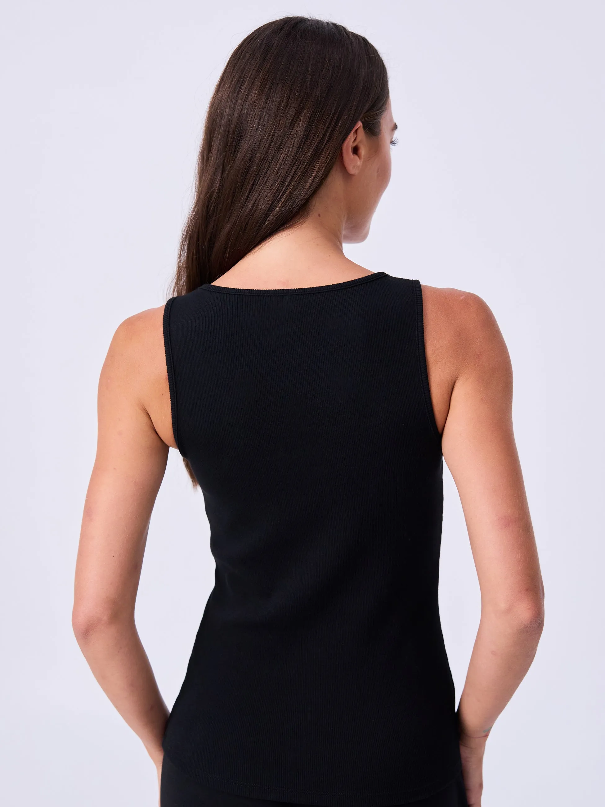 V neck Rib Tank - Black sold by Dharma Bums product image thumbnail 4