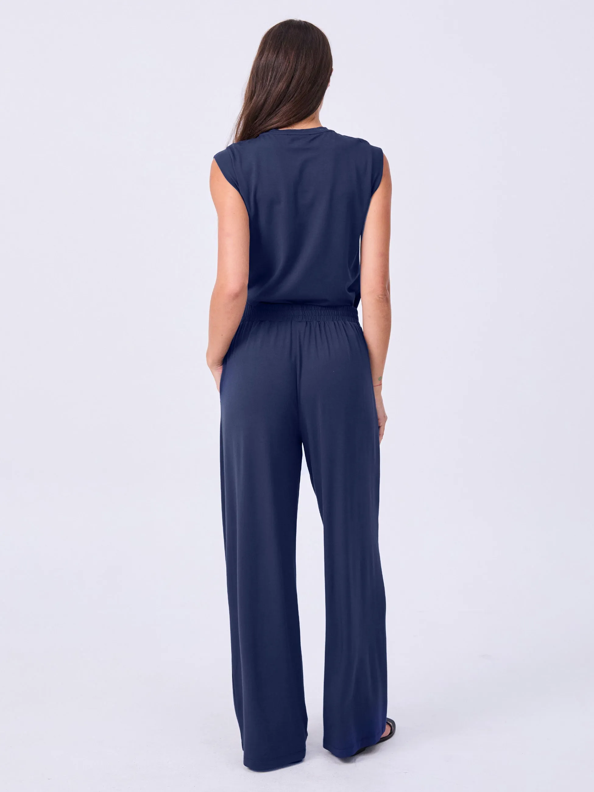 Pleat Front Wide Leg Pants - Navy sold by Dharma Bums product image thumbnail 4