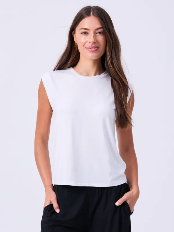 Modal Cap Sleeve Tee - White sold by Dharma Bums