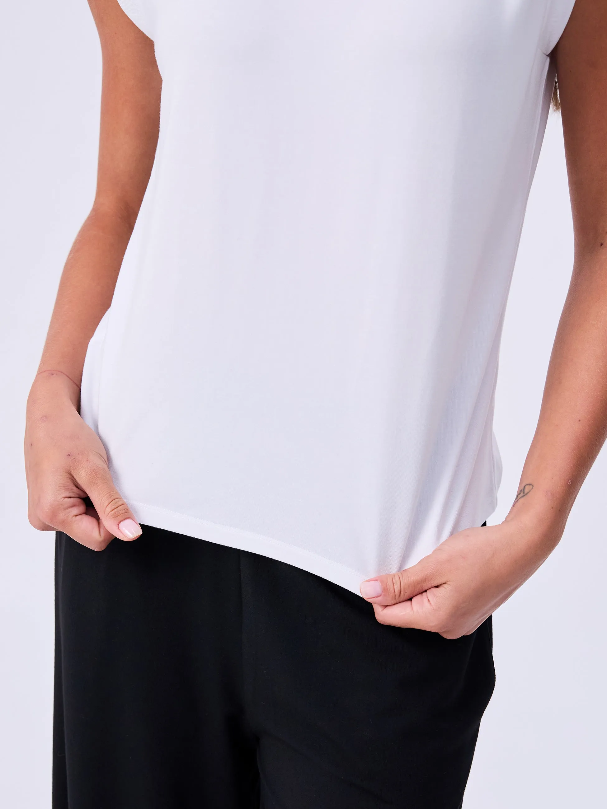 Modal Cap Sleeve Tee - White sold by Dharma Bums product image thumbnail 5