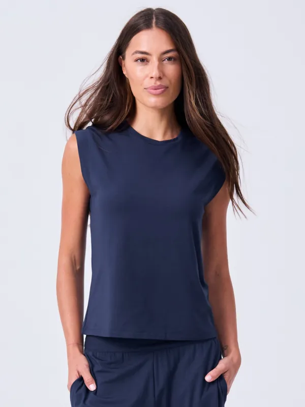 Modal Cap Sleeve Tee - Navy sold by Dharma Bums