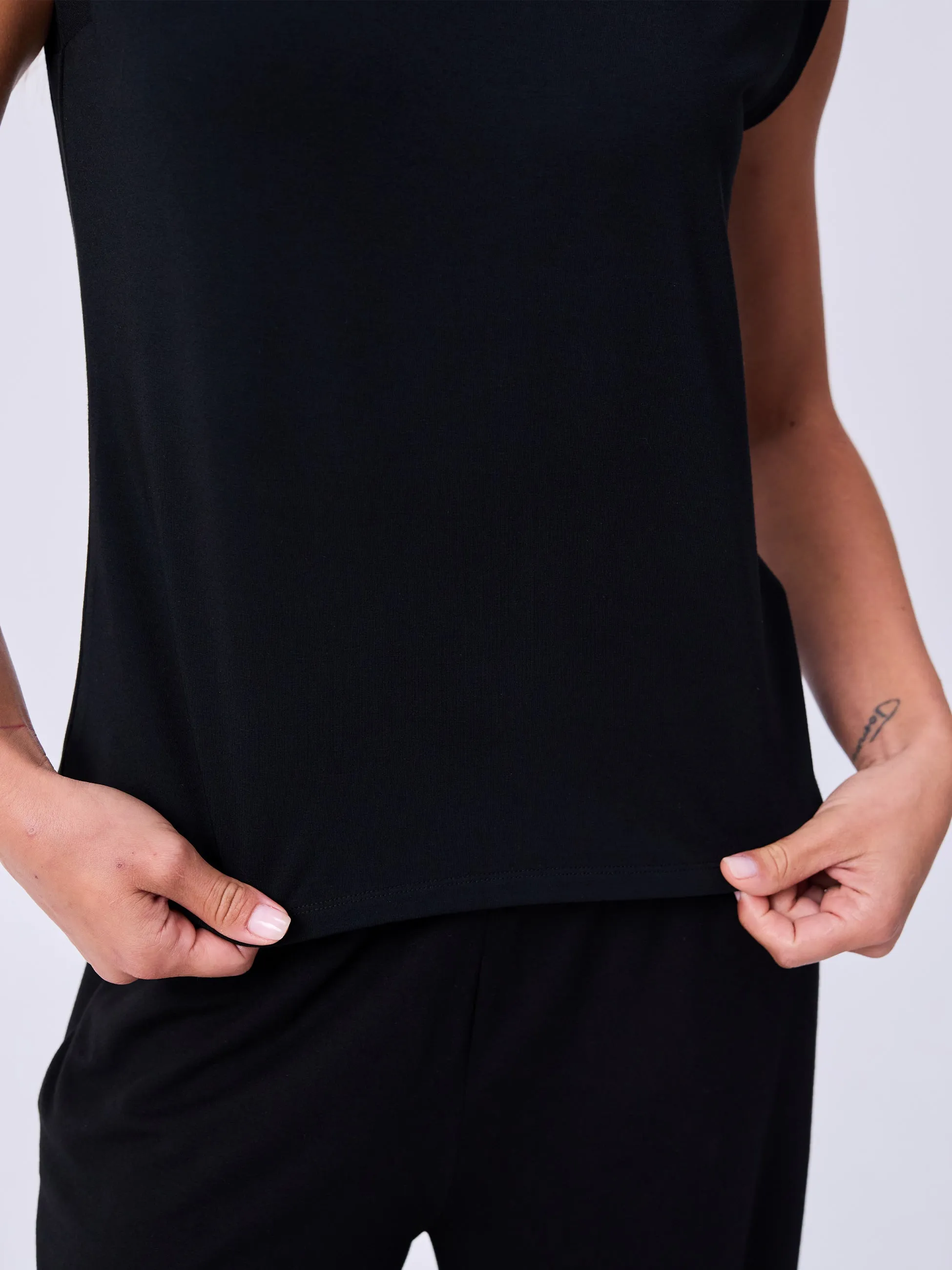 Modal Cap Sleeve Tee - Black sold by Dharma Bums product image thumbnail 4