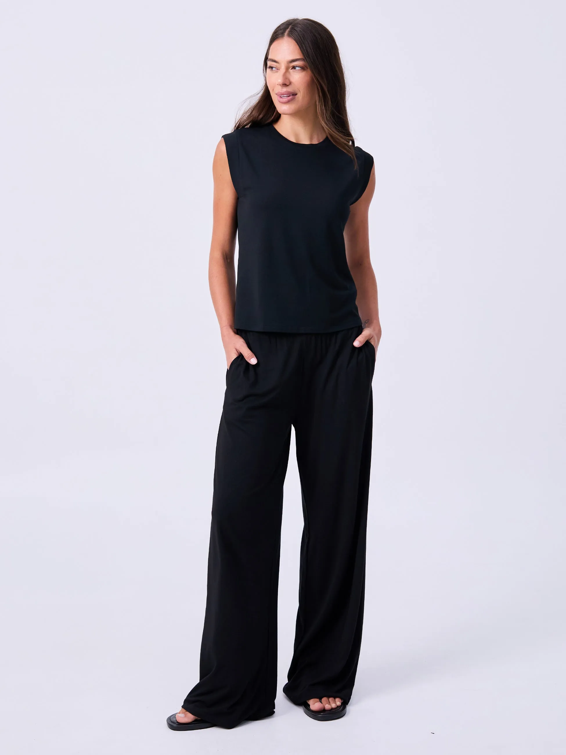 Modal Cap Sleeve Tee - Black sold by Dharma Bums product image thumbnail 2