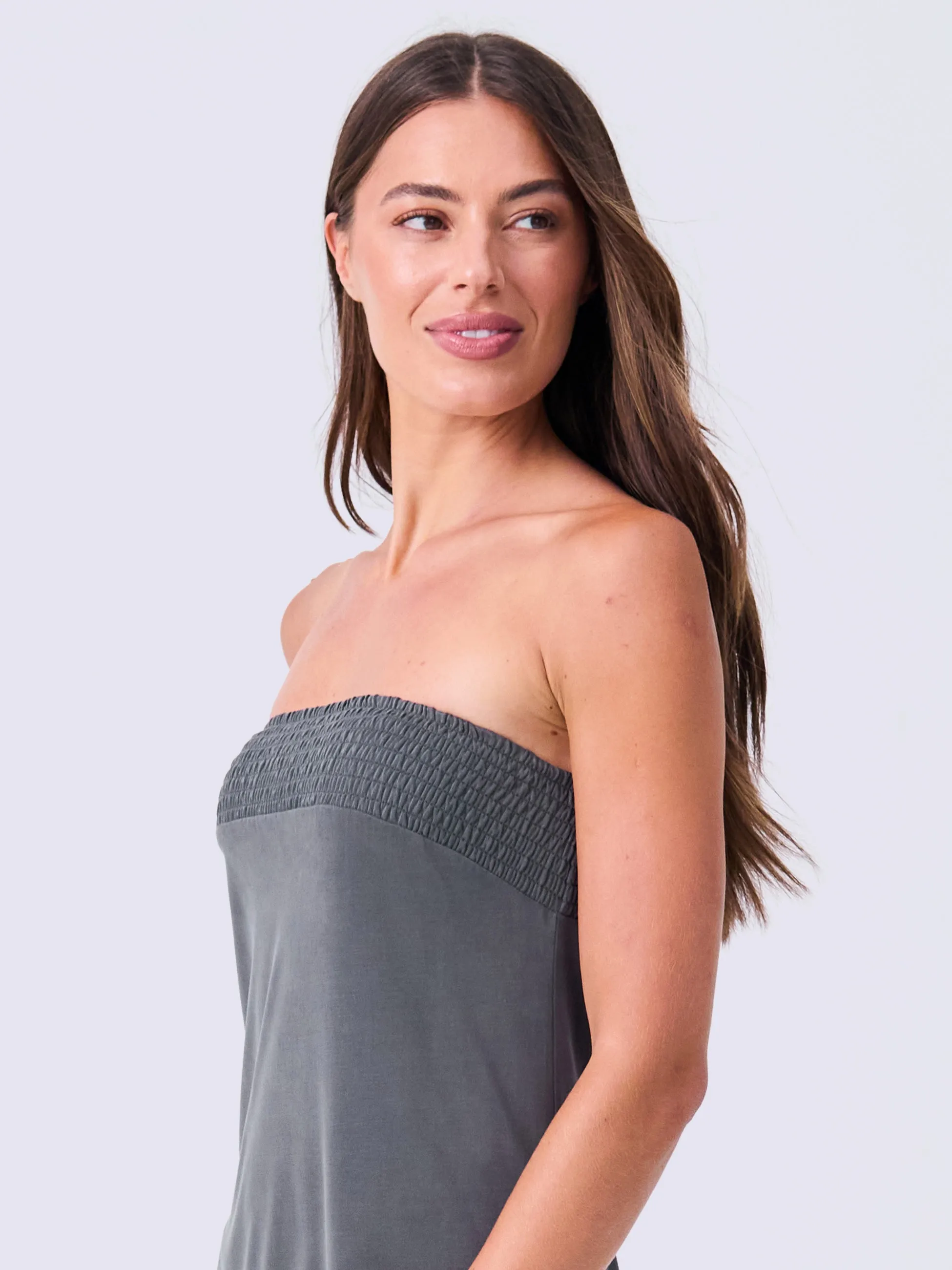 Cupro Strapless Dress - Storm sold by Dharma Bums product image thumbnail 5