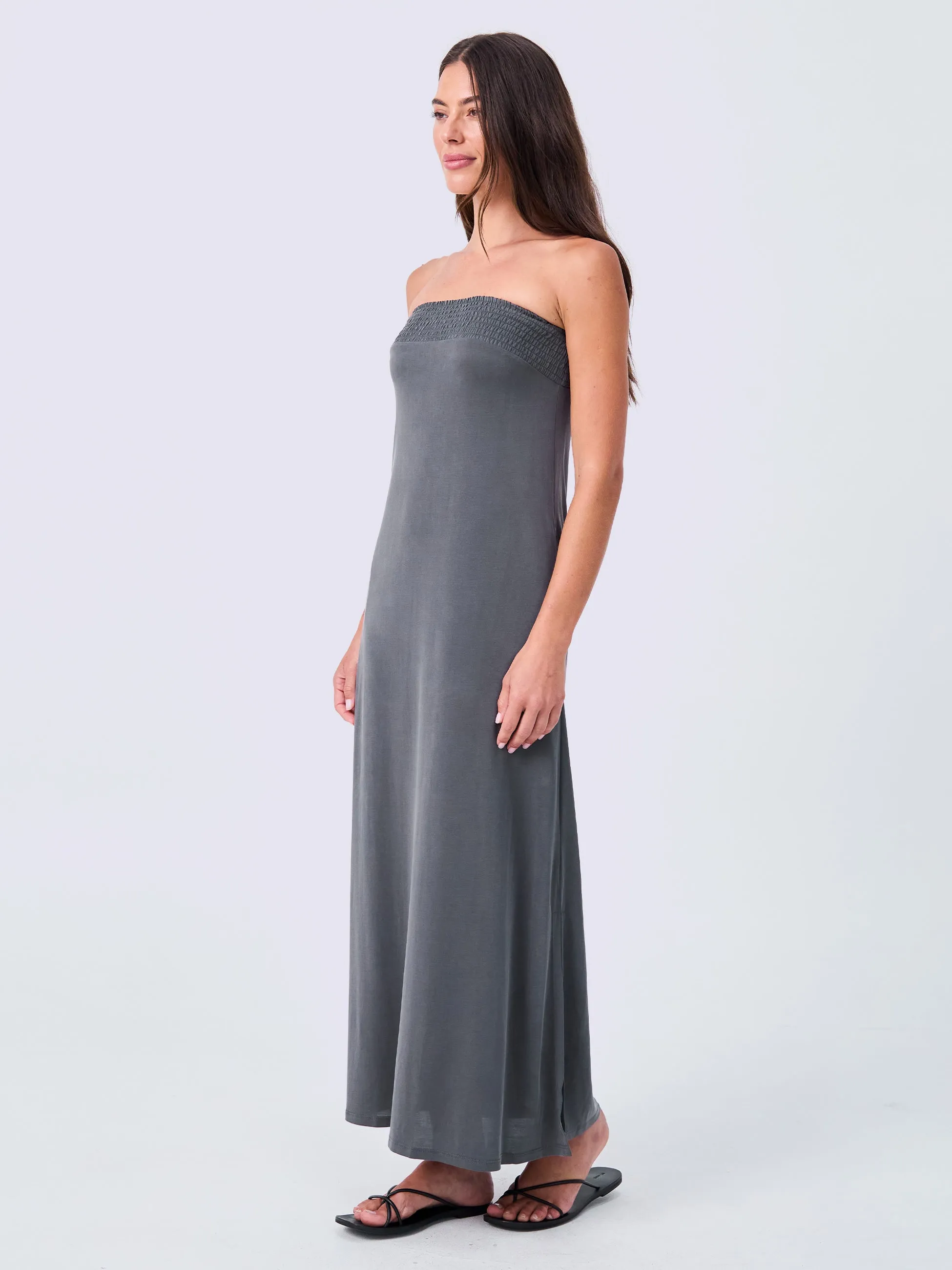 Cupro Strapless Dress - Storm sold by Dharma Bums product image thumbnail 2