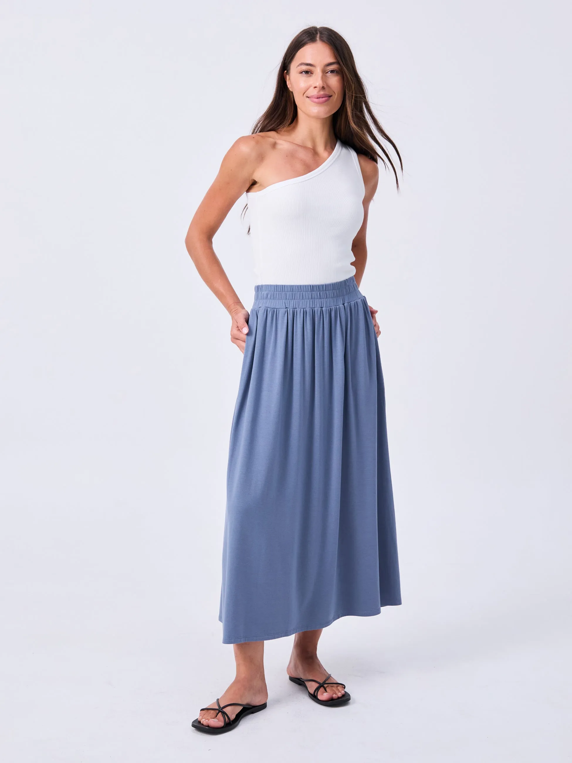Circle Skirt - China Blue sold by Dharma Bums