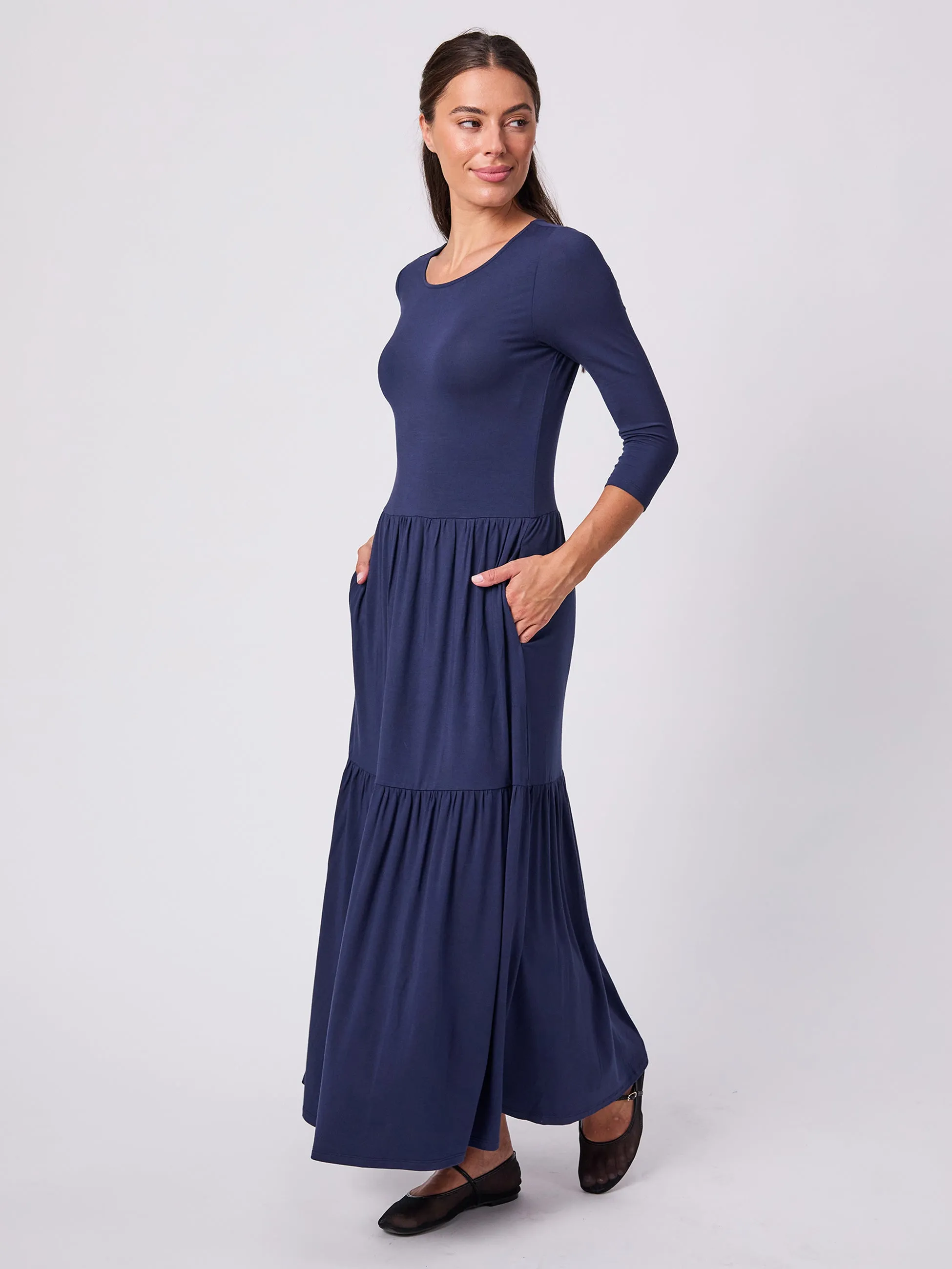 Wander Tiered Dress - Navy sold by Dharma Bums product image thumbnail 2