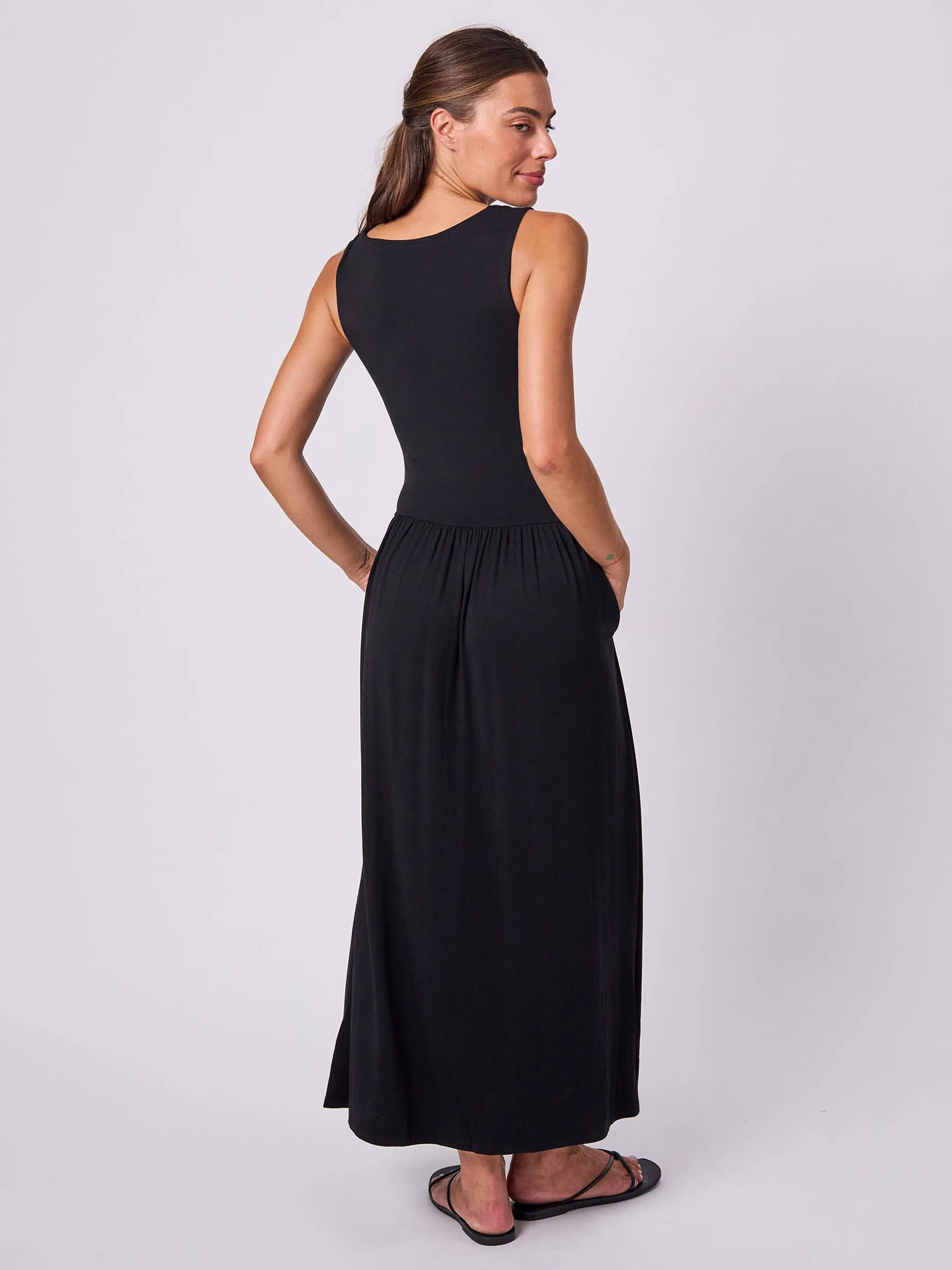 V Neck Rouch Dress - Black sold by Dharma Bums product image thumbnail 4