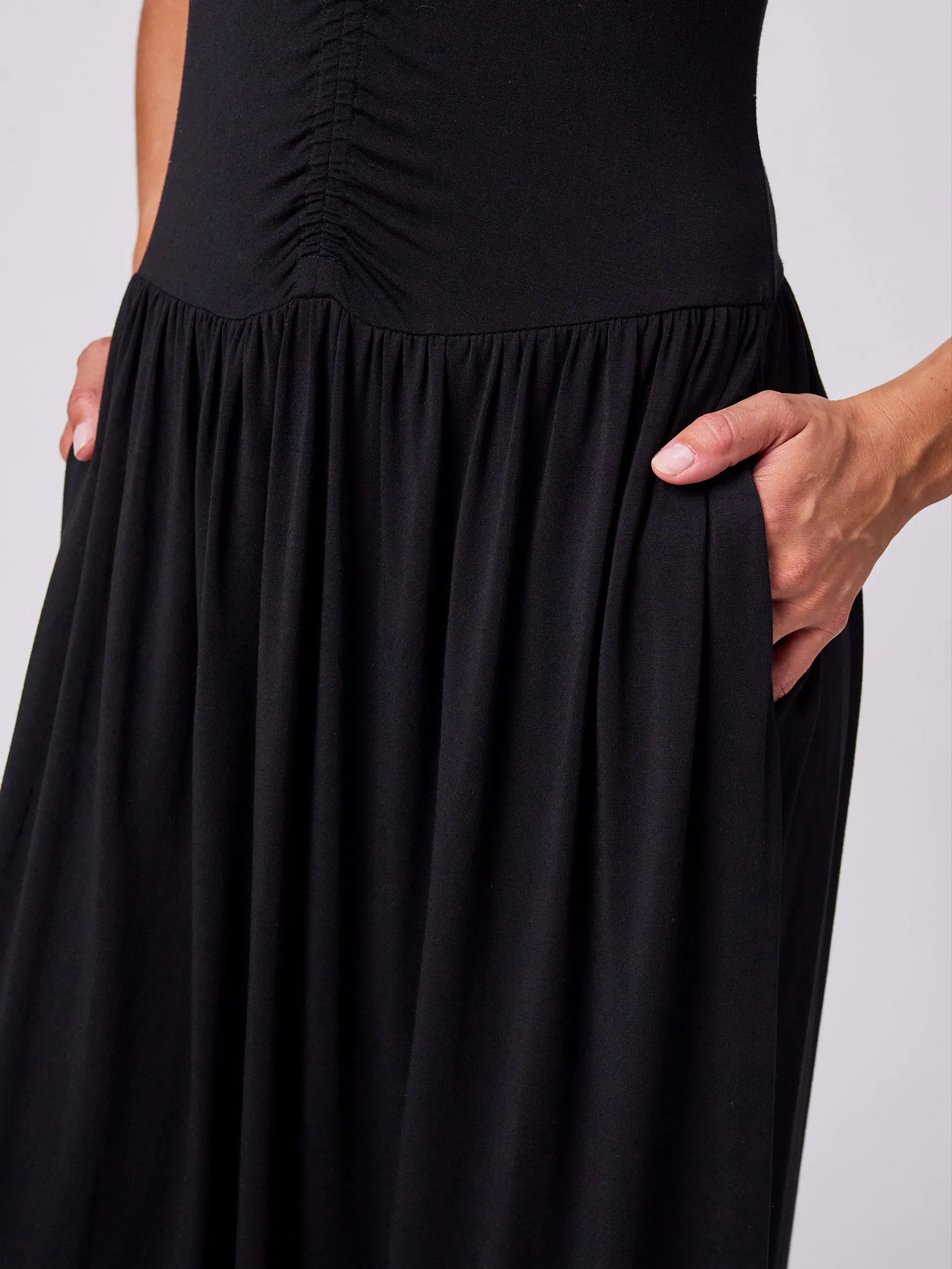 V Neck Rouch Dress - Black sold by Dharma Bums product image thumbnail 5