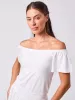 Off Shoulder Bell Sleeve Top - White sold by Dharma Bums