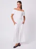 Off Shoulder Bell Sleeve Top - White sold by Dharma Bums