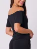 Off Shoulder Bell Sleeve Top - Black sold by Dharma Bums