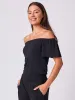 Off Shoulder Bell Sleeve Top - Black sold by Dharma Bums