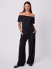 Off Shoulder Bell Sleeve Top - Black sold by Dharma Bums