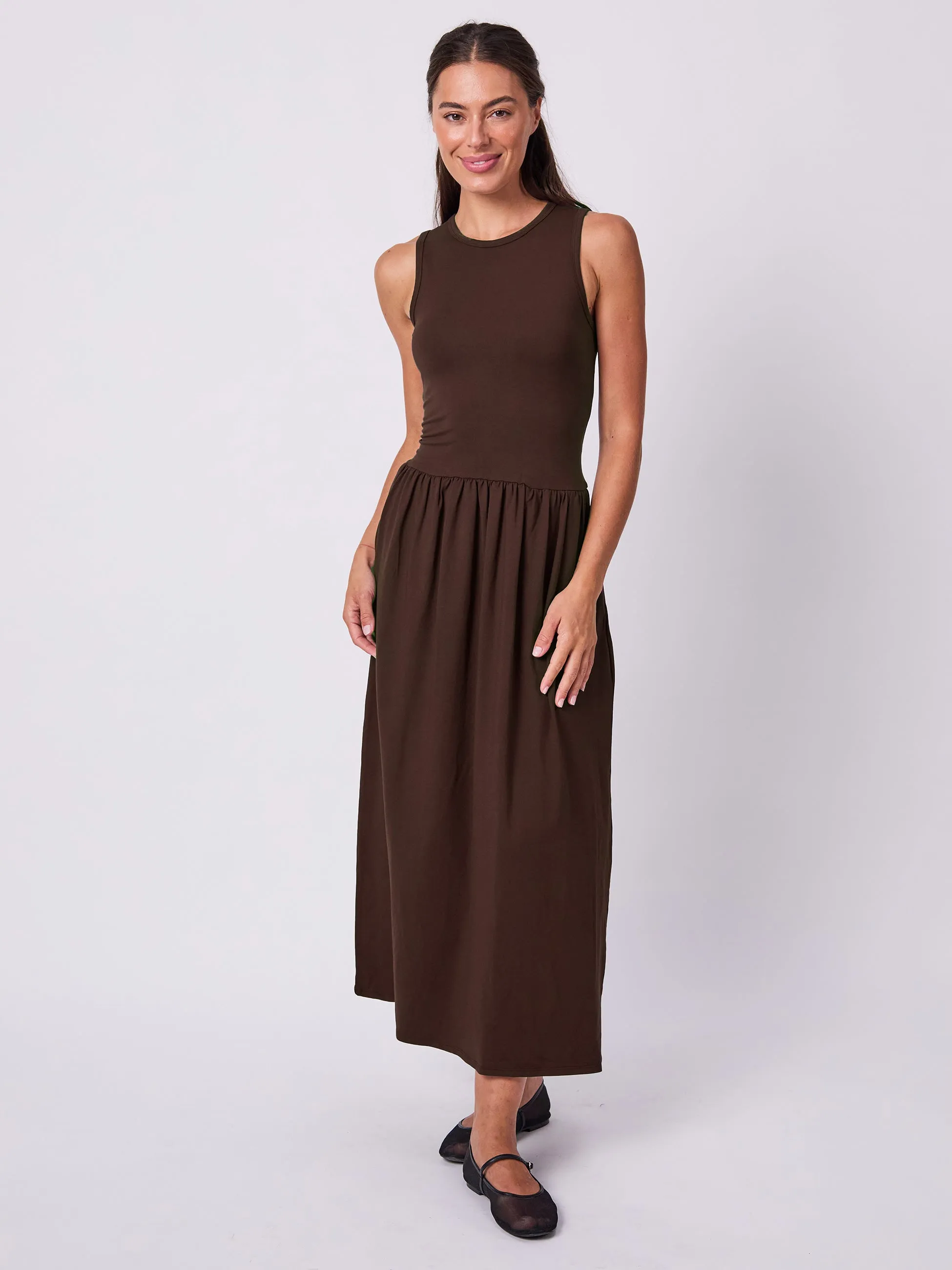 Essential Maxi Dress - Coffee Bean sold by Dharma Bums