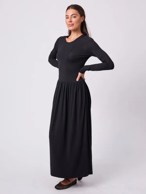 Long Essential Maxi Dress - Black sold by Dharma Bums