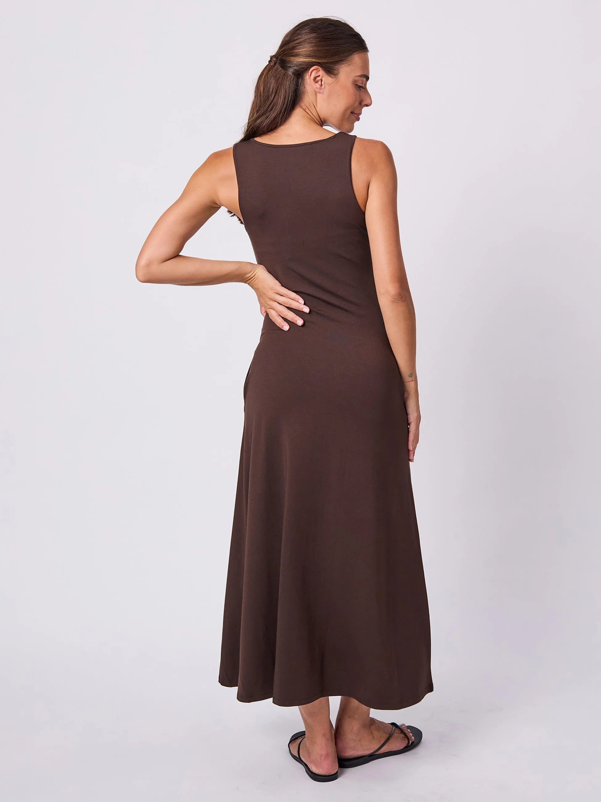 V Neck Maxi Dress - Coffee Bean sold by Dharma Bums product image thumbnail 5