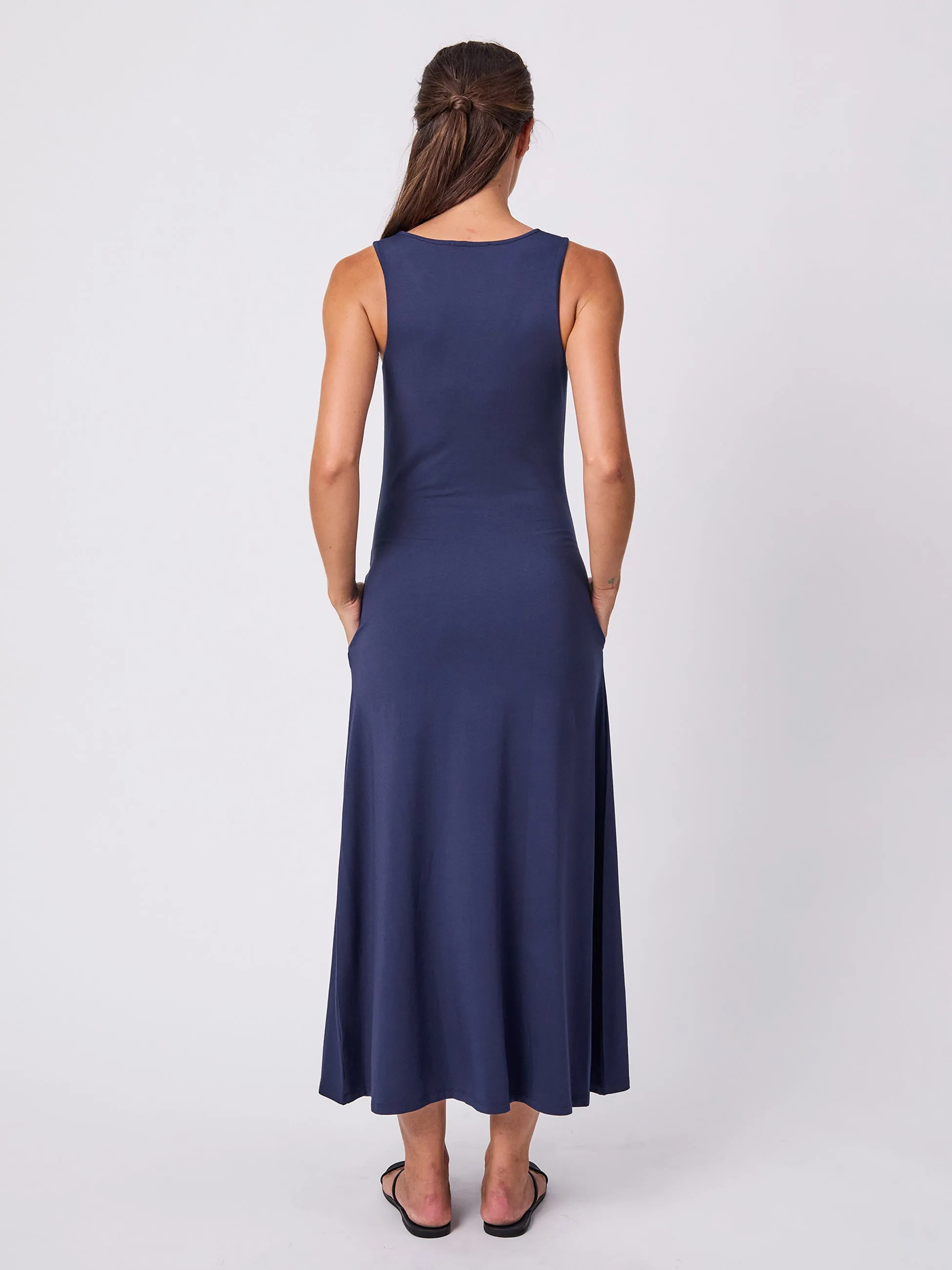 V Neck Maxi Dress - Navy sold by Dharma Bums product image thumbnail 2