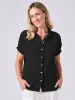 Textured Cheesecloth Shirt - Black sold by Dharma Bums