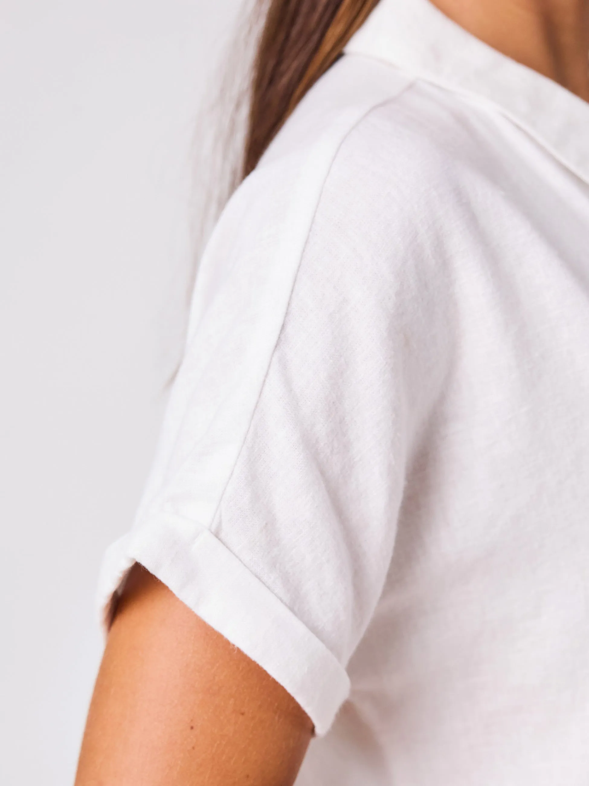 Linen Short Sleeve Cali Shirt - White sold by Dharma Bums product image thumbnail 4