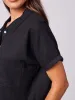 Linen Short Sleeve Cali Shirt - Black sold by Dharma Bums