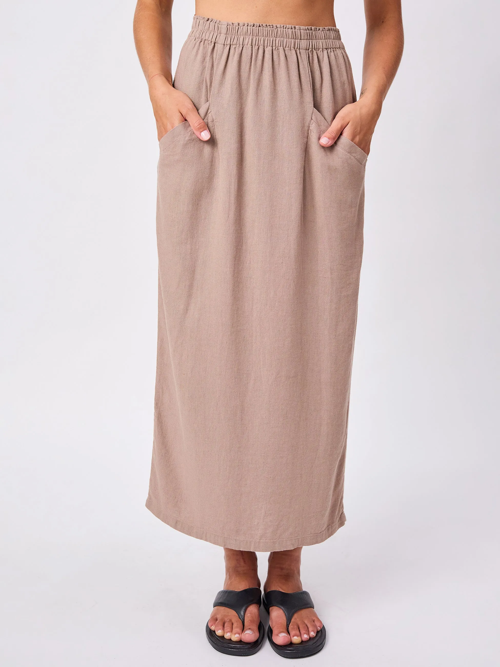Linen Cali Skirt - Cinnamon sold by Dharma Bums product image thumbnail 4
