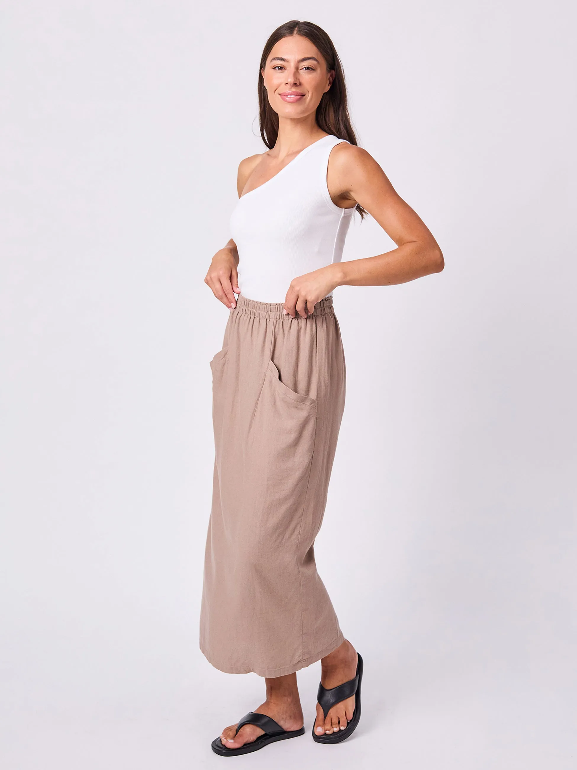 Linen Cali Skirt - Cinnamon sold by Dharma Bums product image thumbnail 2