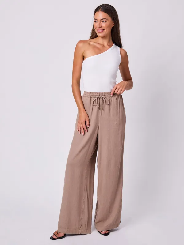 Linen Callie Wide Leg Pants - Cinnamon sold by Dharma Bums