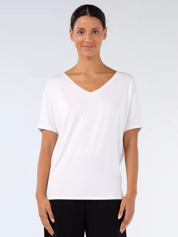 Celine V Neck Top - White sold by Dharma Bums
