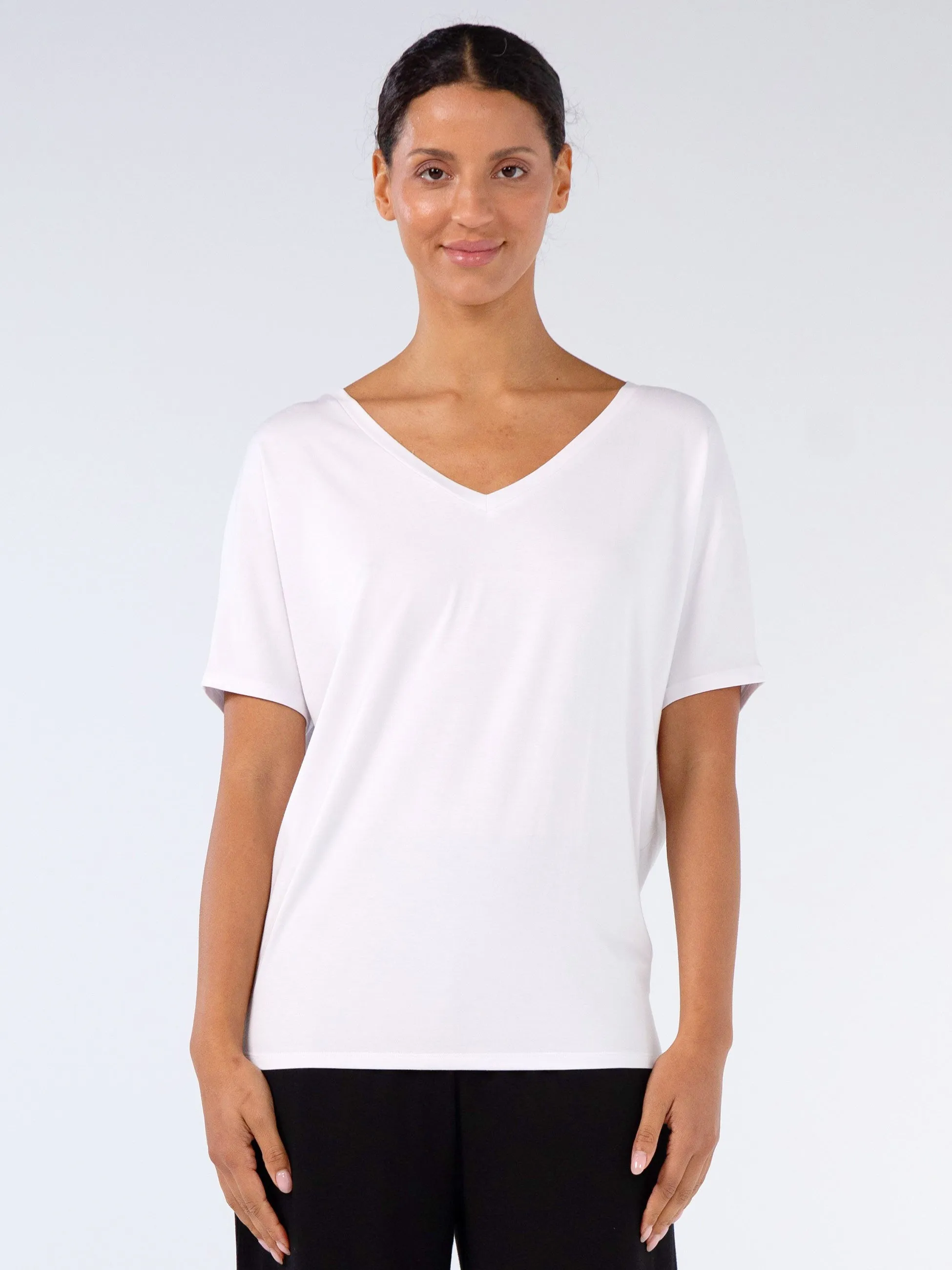 Celine V Neck Top - White sold by Dharma Bums