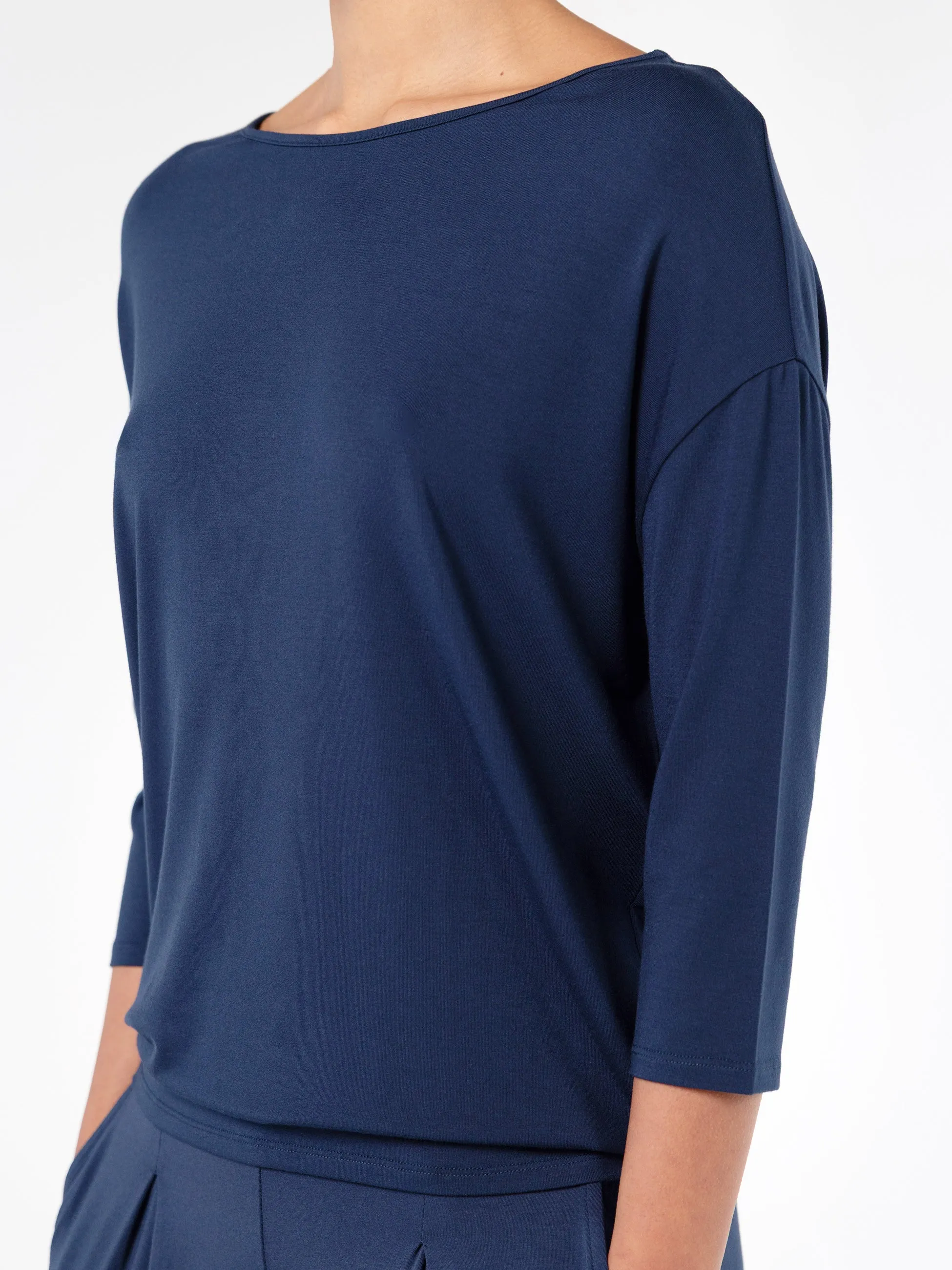 Modal Luxe Layer Tee 3/4 Sleeve - Navy sold by Dharma Bums product image thumbnail 3