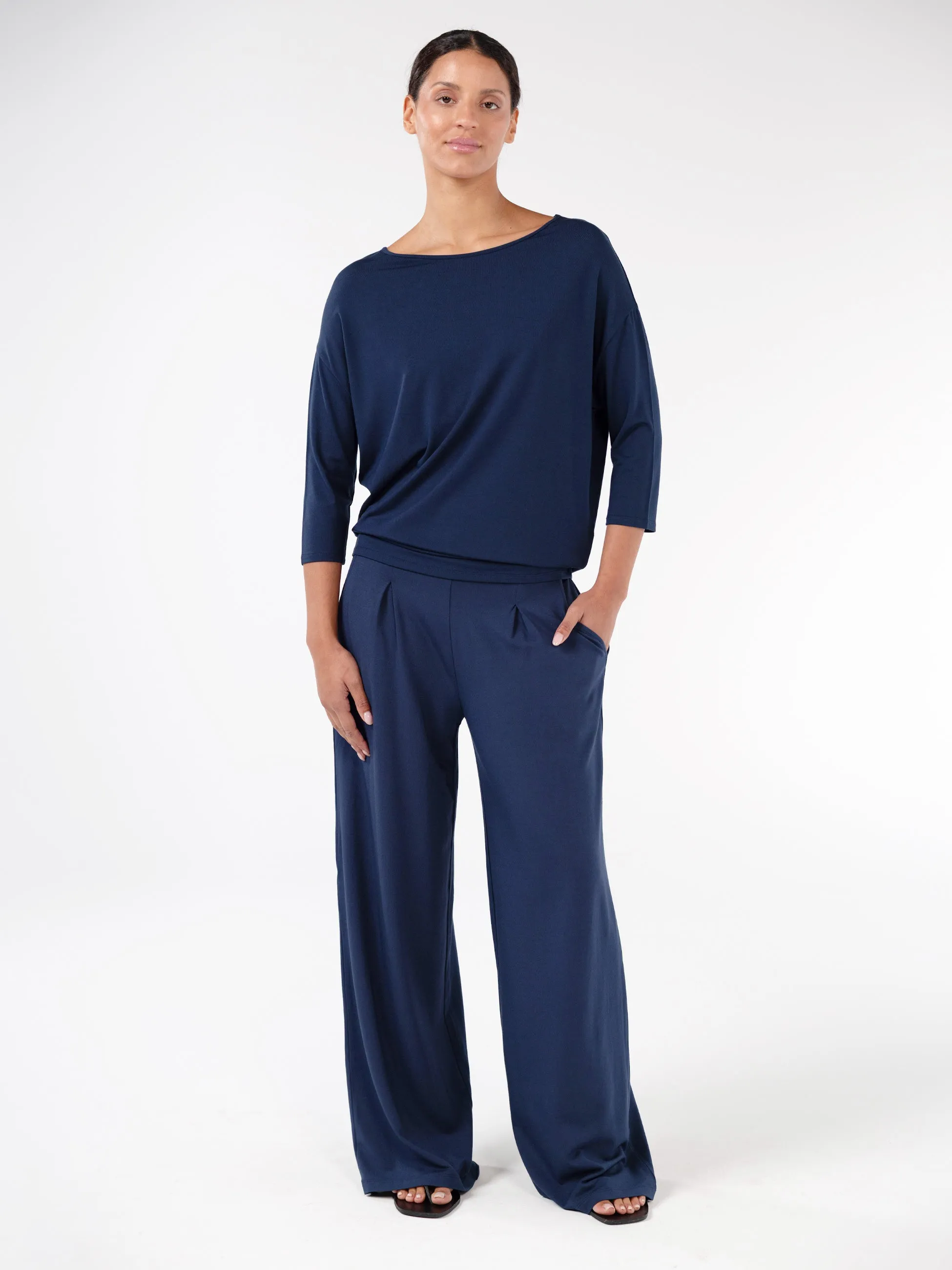 Modal Luxe Layer Tee 3/4 Sleeve - Navy sold by Dharma Bums product image thumbnail 4