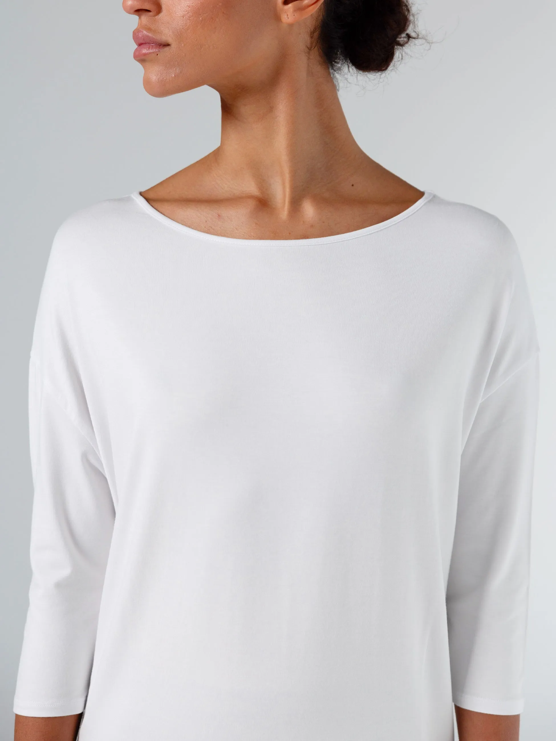 Modal Luxe Layer Tee 3/4 Sleeve - White sold by Dharma Bums product image thumbnail 4