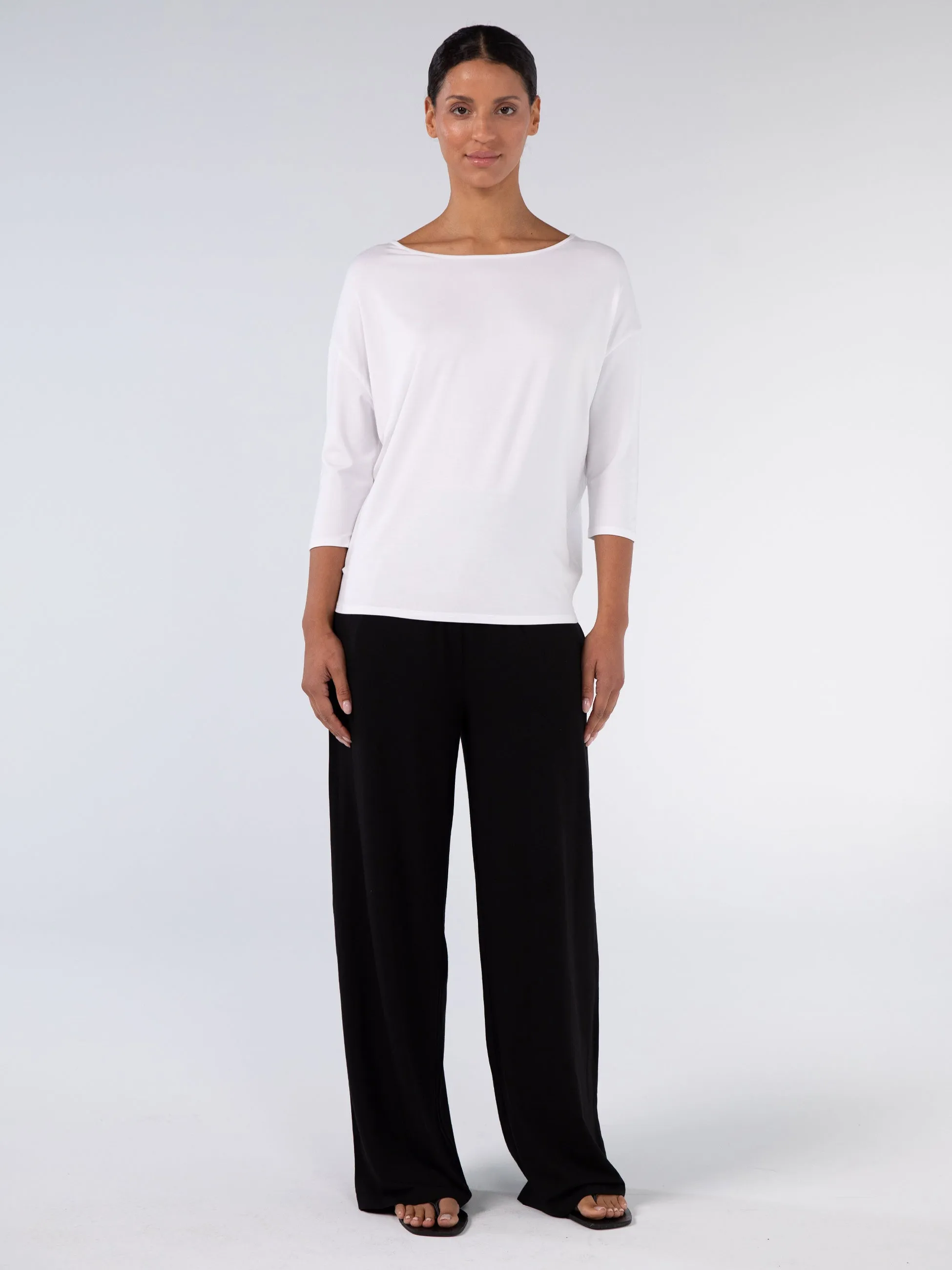 Modal Luxe Layer Tee 3/4 Sleeve - White sold by Dharma Bums product image thumbnail 2