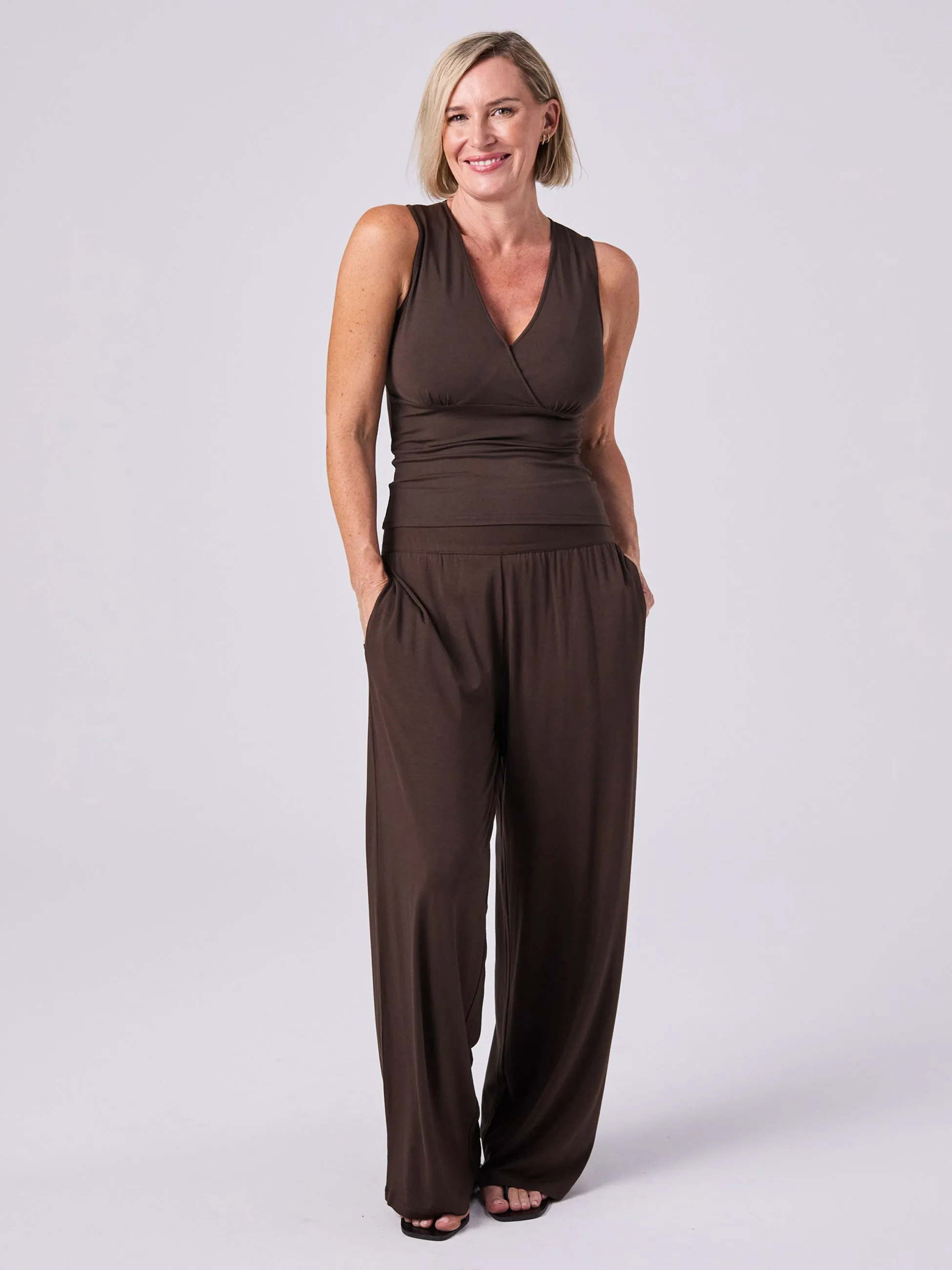 Modal Wrap Top - Coffee Bean sold by Dharma Bums product image thumbnail 4