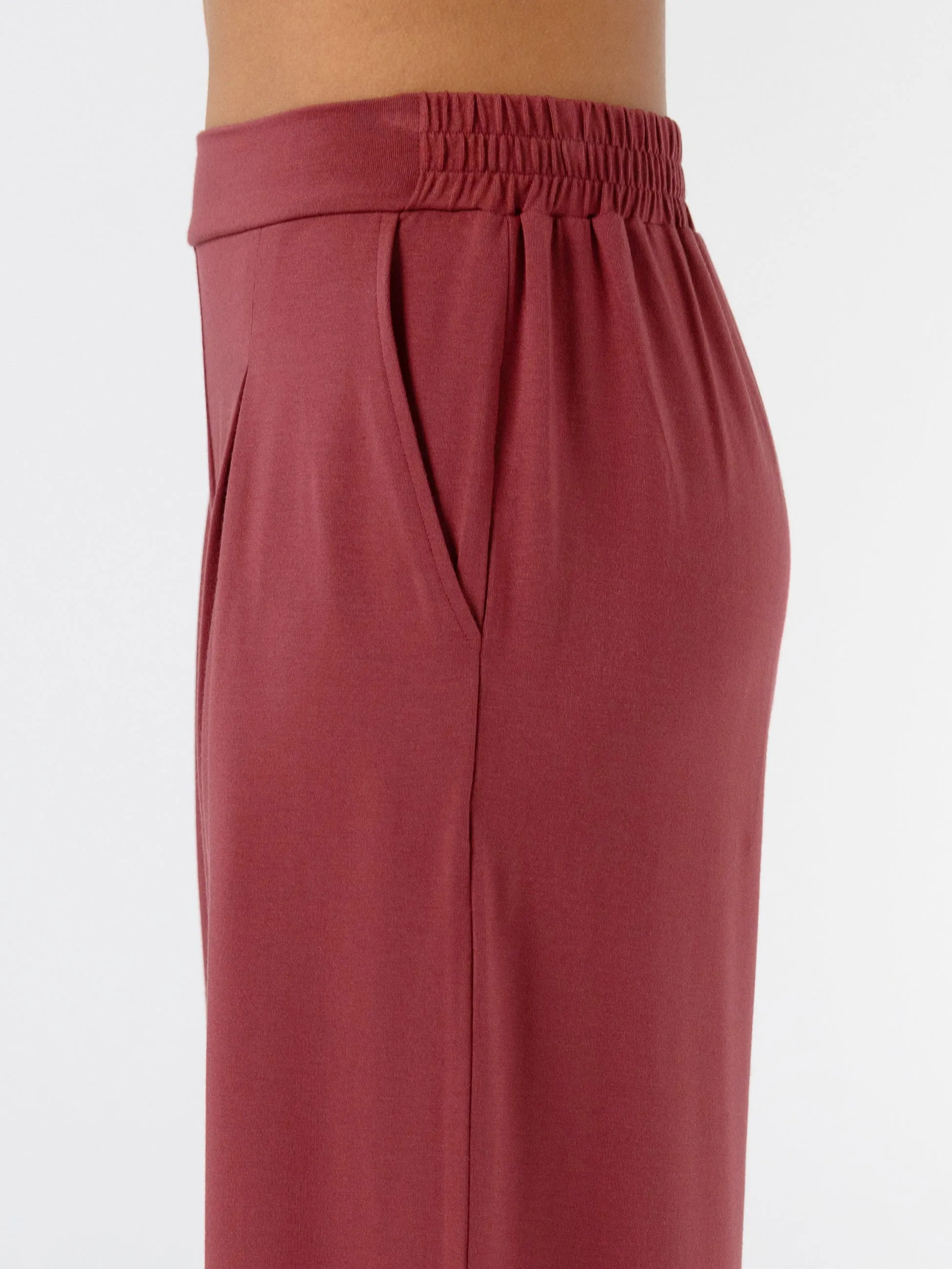 Pleat Front Wide Leg Pants - Mulberry sold by Dharma Bums product image thumbnail 5