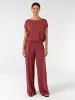 Pleat Front Wide Leg Pants - Mulberry sold by Dharma Bums