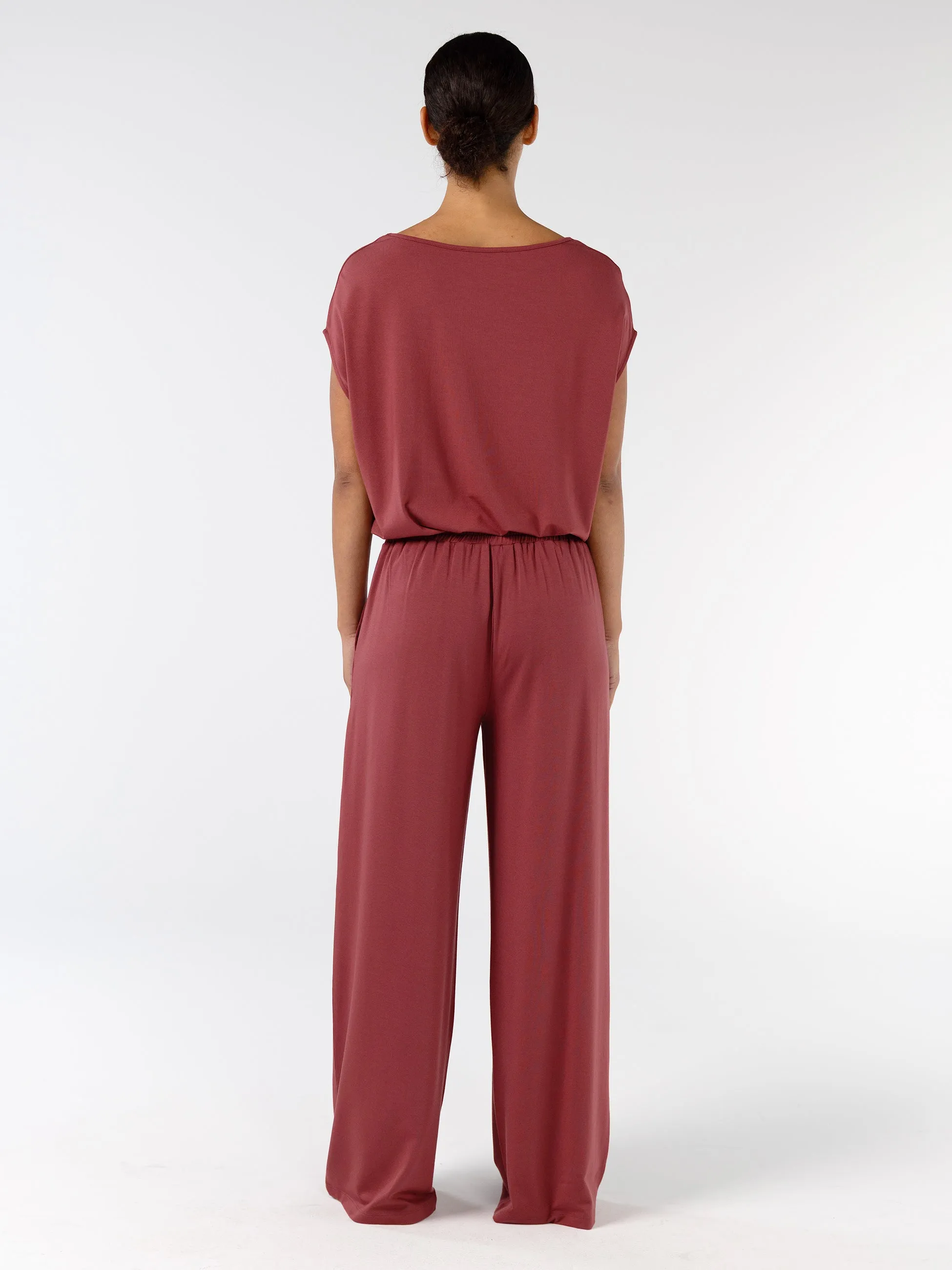 Pleat Front Wide Leg Pants - Mulberry sold by Dharma Bums product image thumbnail 3