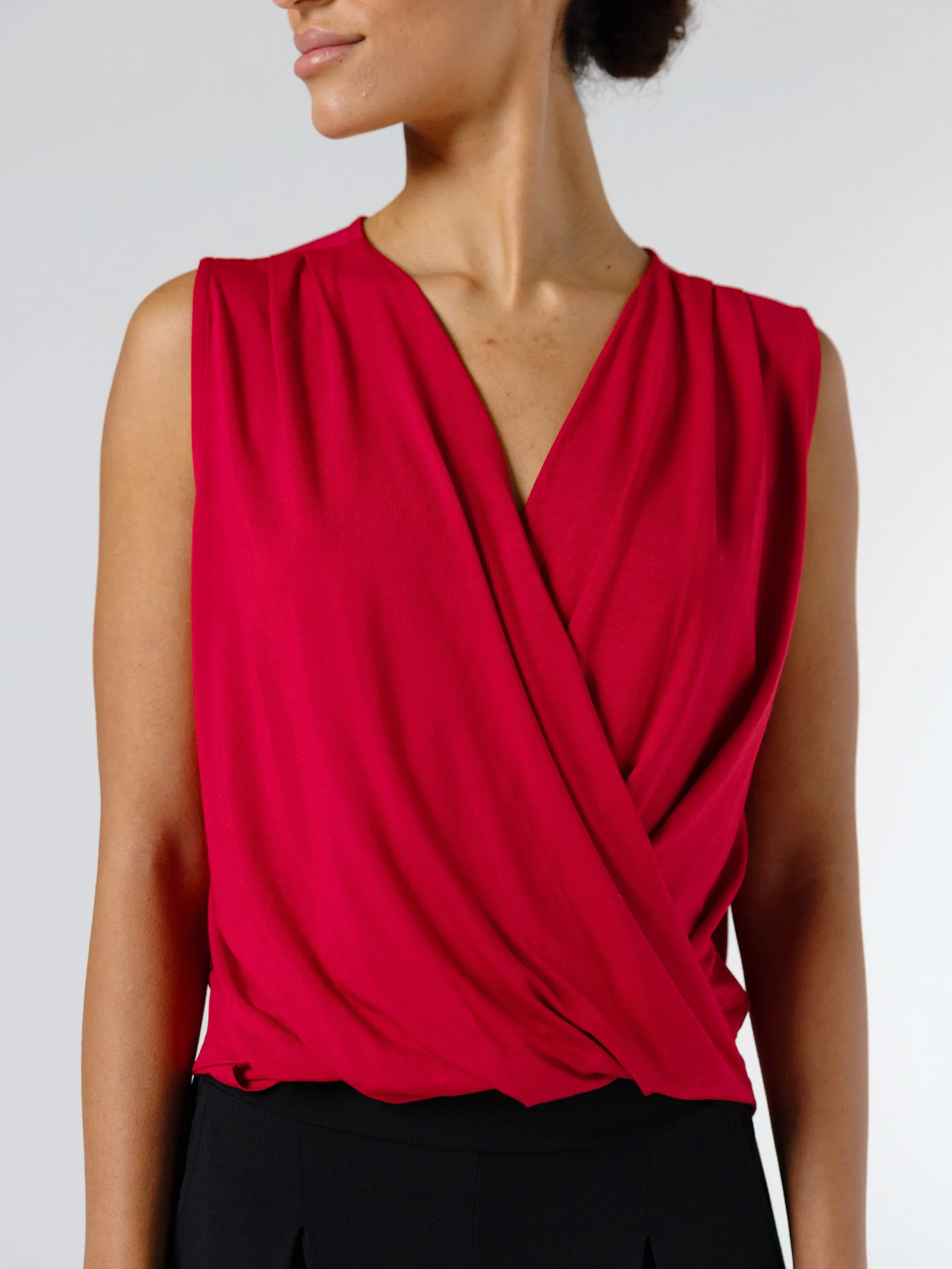 Athena Drape Top - Cherry sold by Dharma Bums product image thumbnail 3