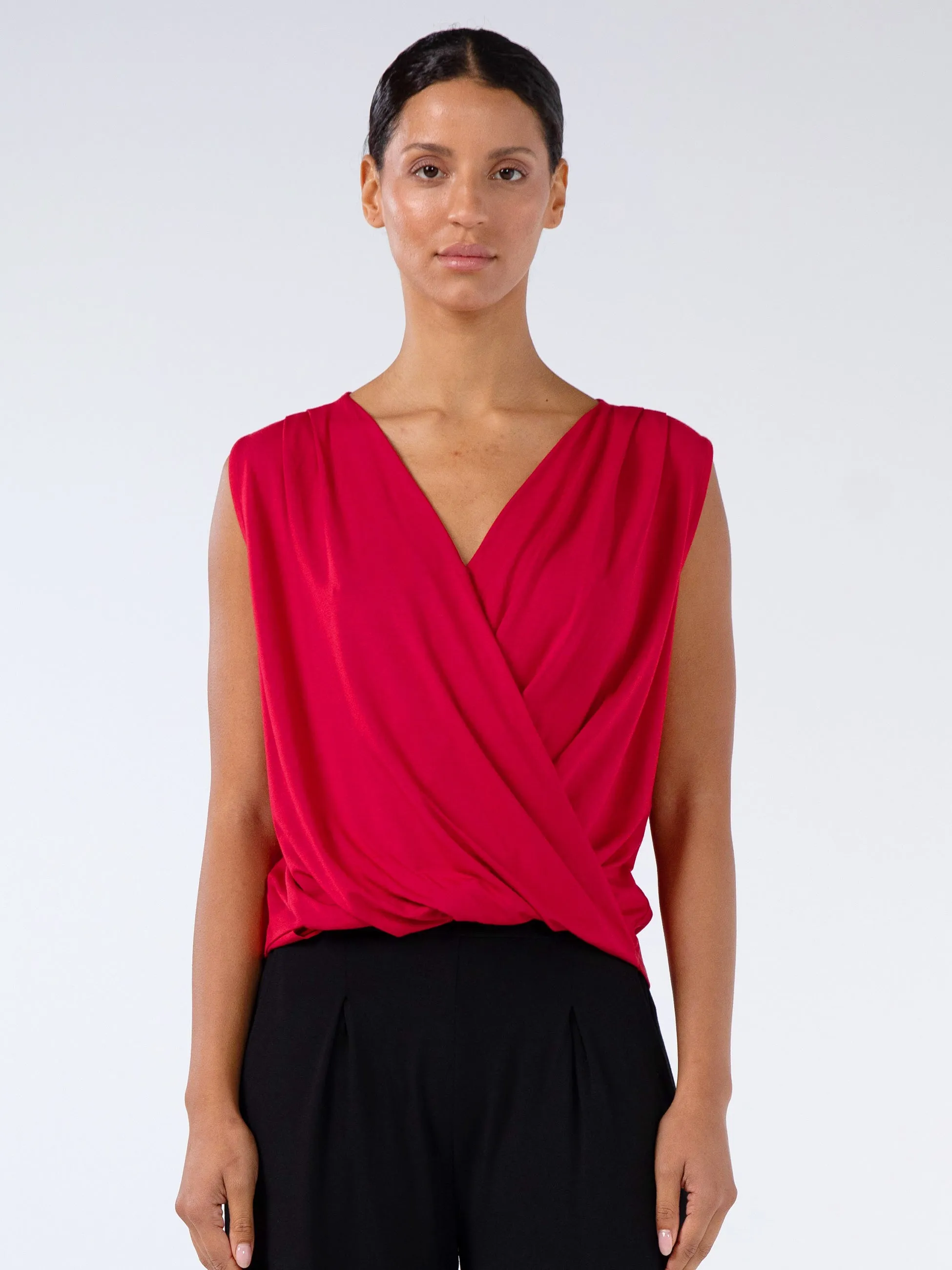 Athena Drape Top - Cherry sold by Dharma Bums