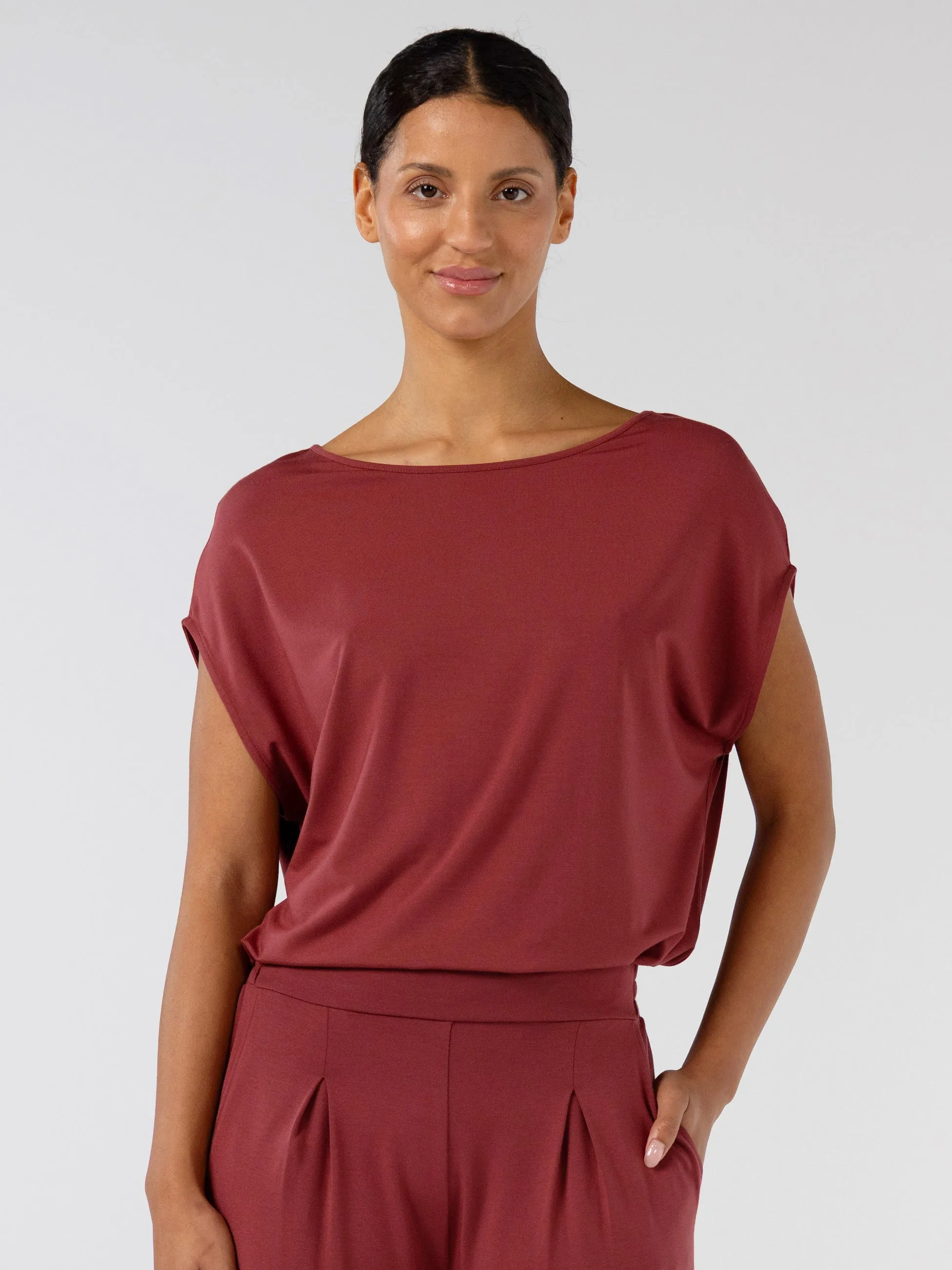 Modal Luxe Layer Tee - Mulberry sold by Dharma Bums