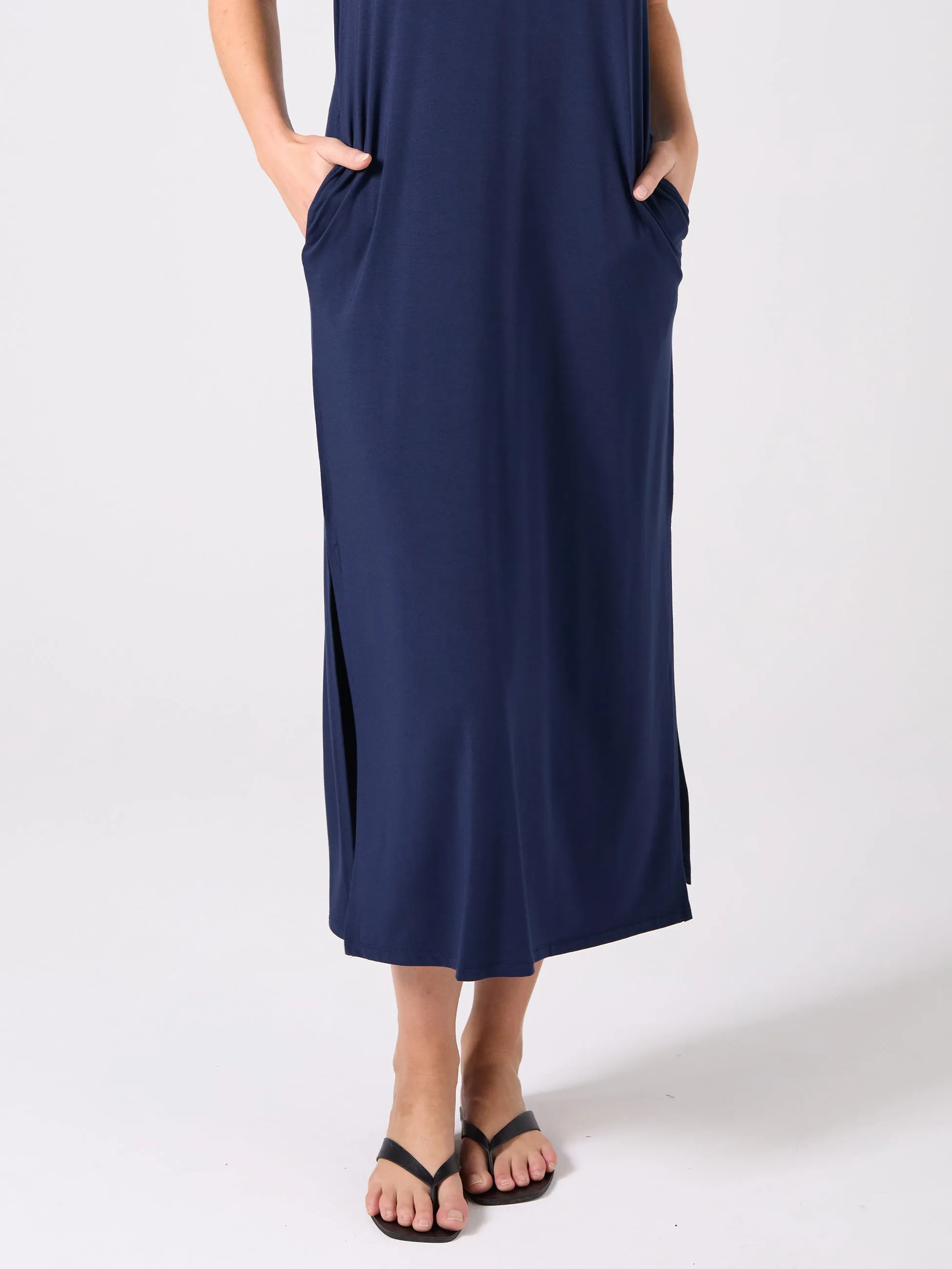 Everly V Neck Maxi Dress - Navy sold by Dharma Bums product image thumbnail 5