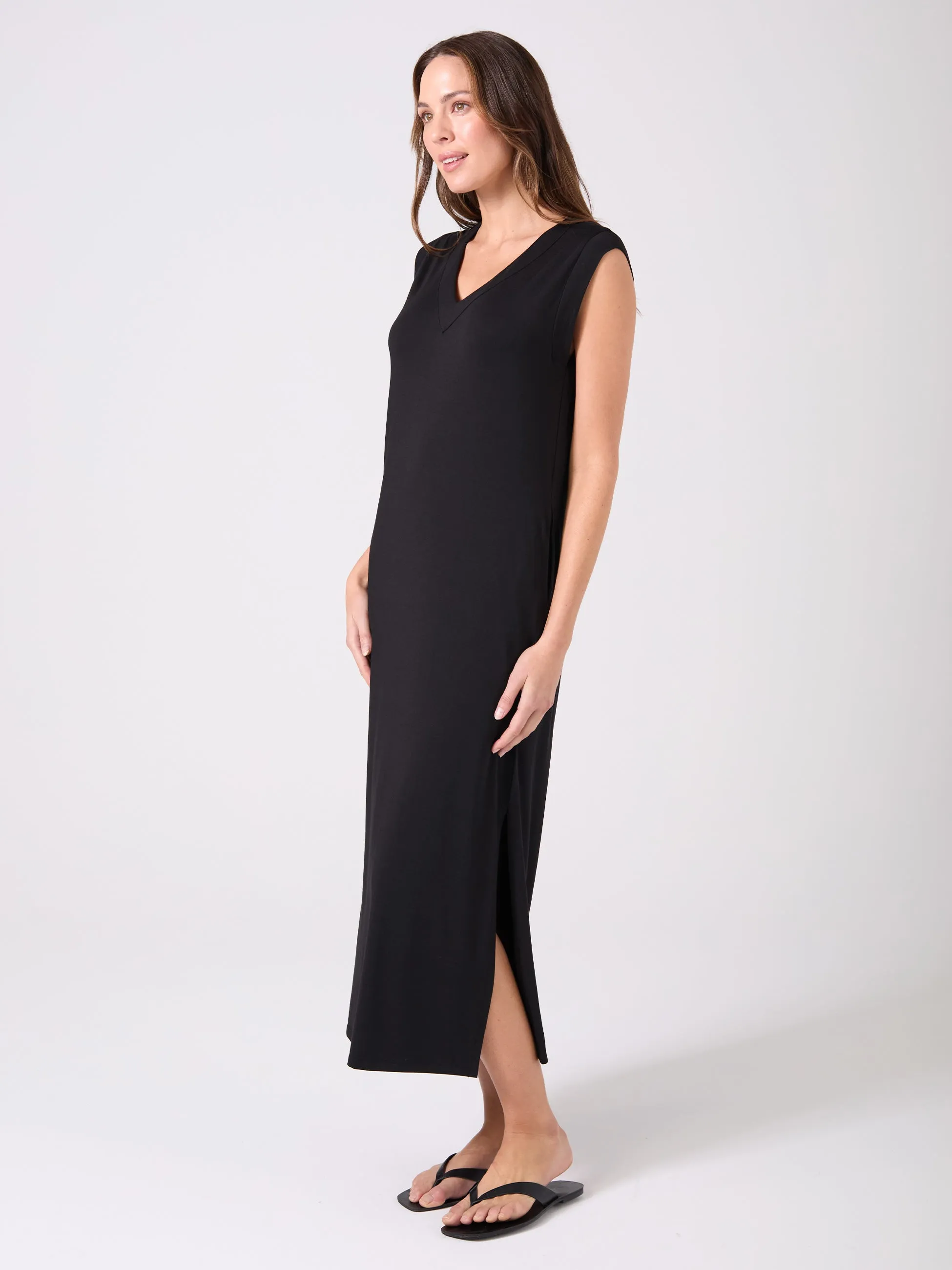 Everly V Neck Maxi Dress - Black sold by Dharma Bums product image thumbnail 3