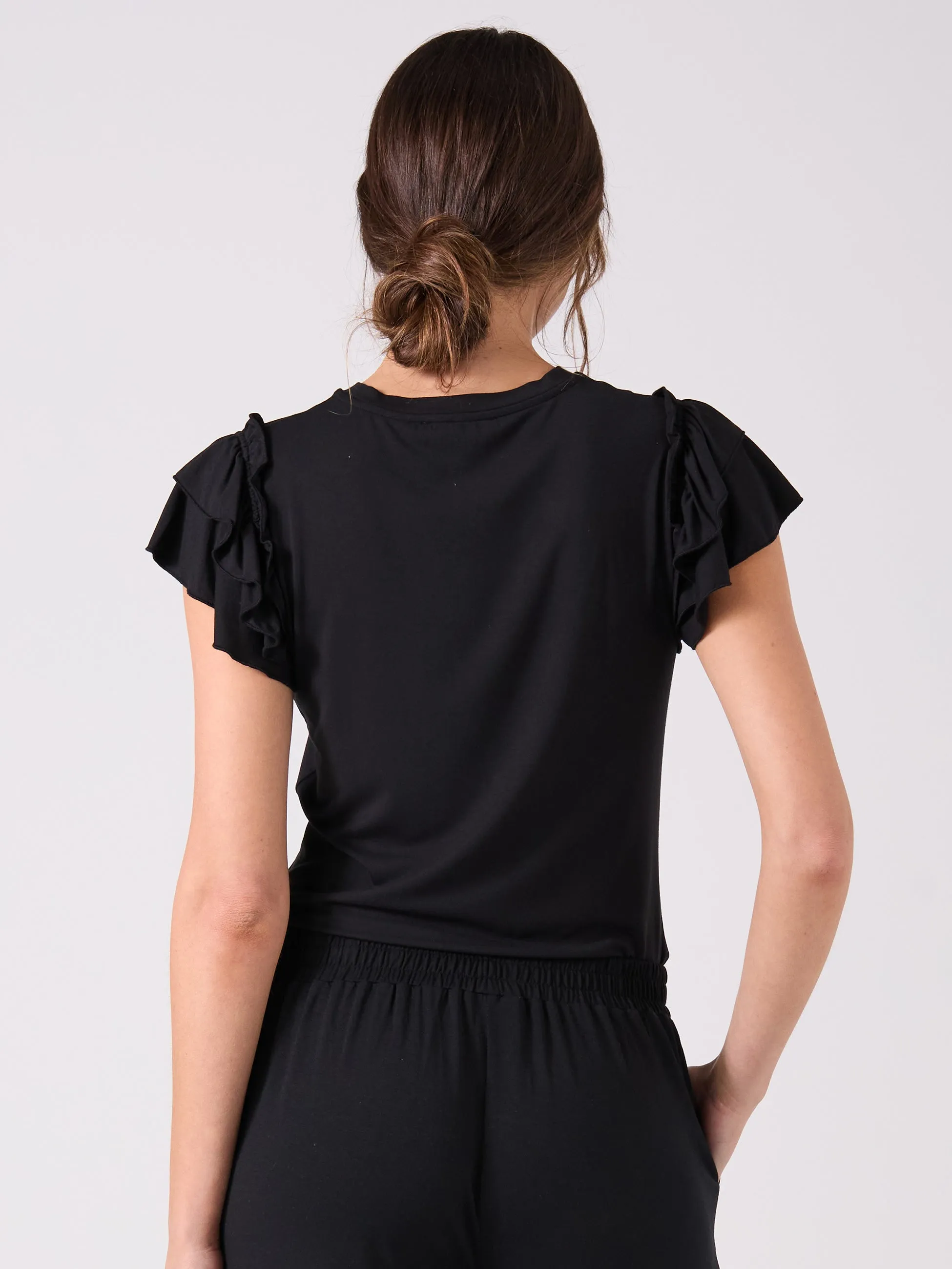 Ruffle Top - Black sold by Dharma Bums product image thumbnail 3