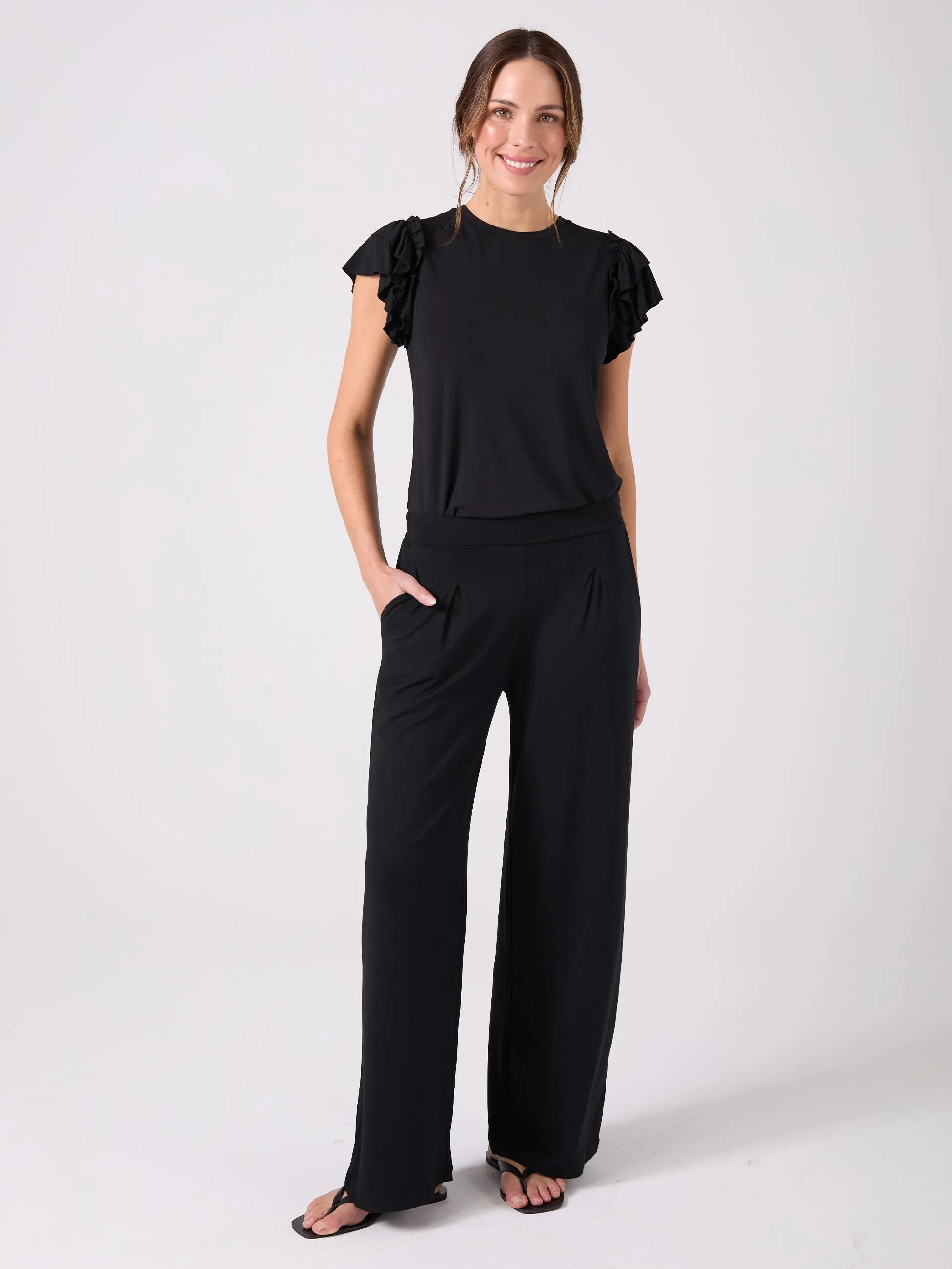 Ruffle Top - Black sold by Dharma Bums product image thumbnail 4