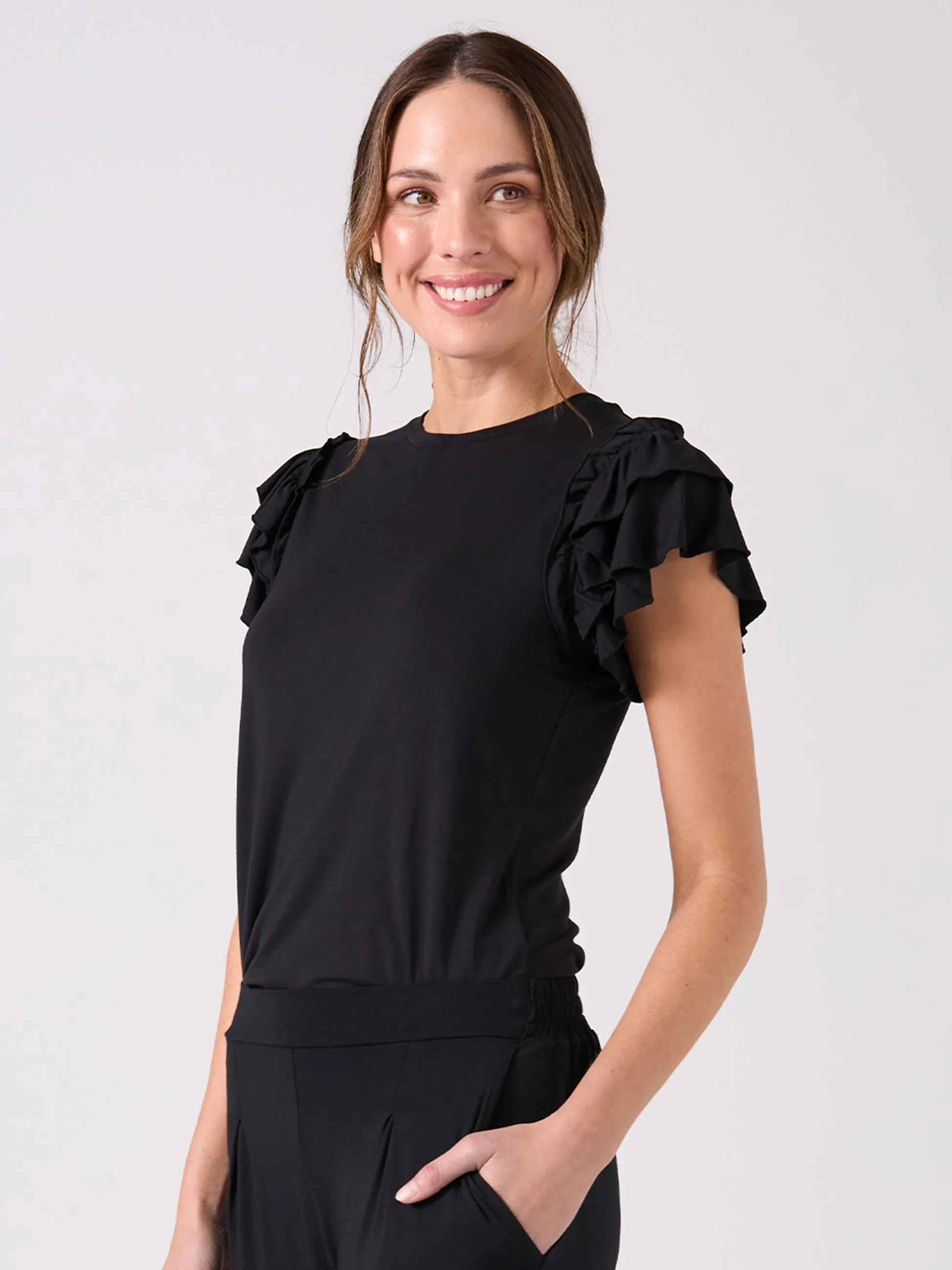 Ruffle Top - Black sold by Dharma Bums product image thumbnail 2